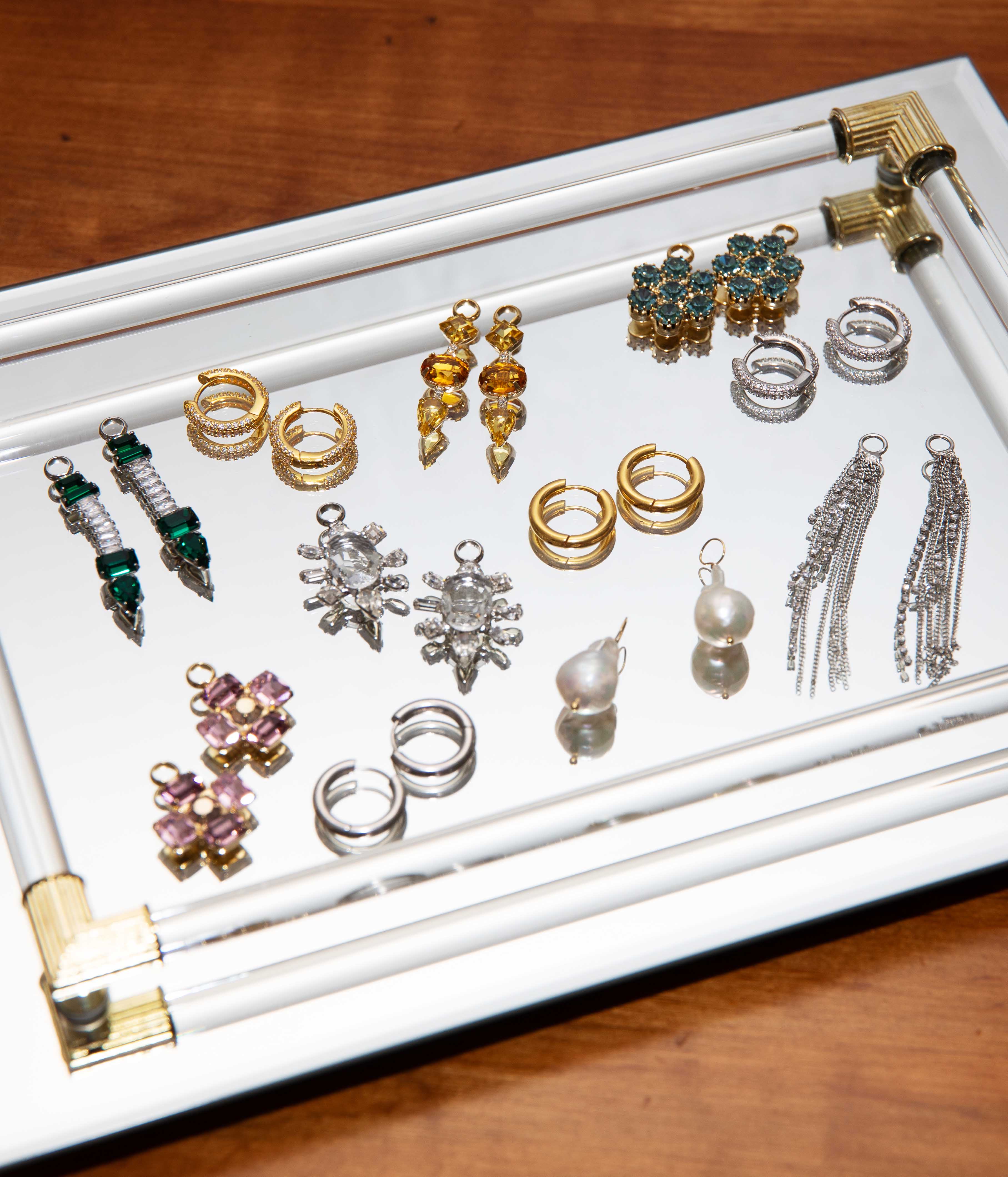 Pavé Huggie Hoops in Silver - Loren Hope