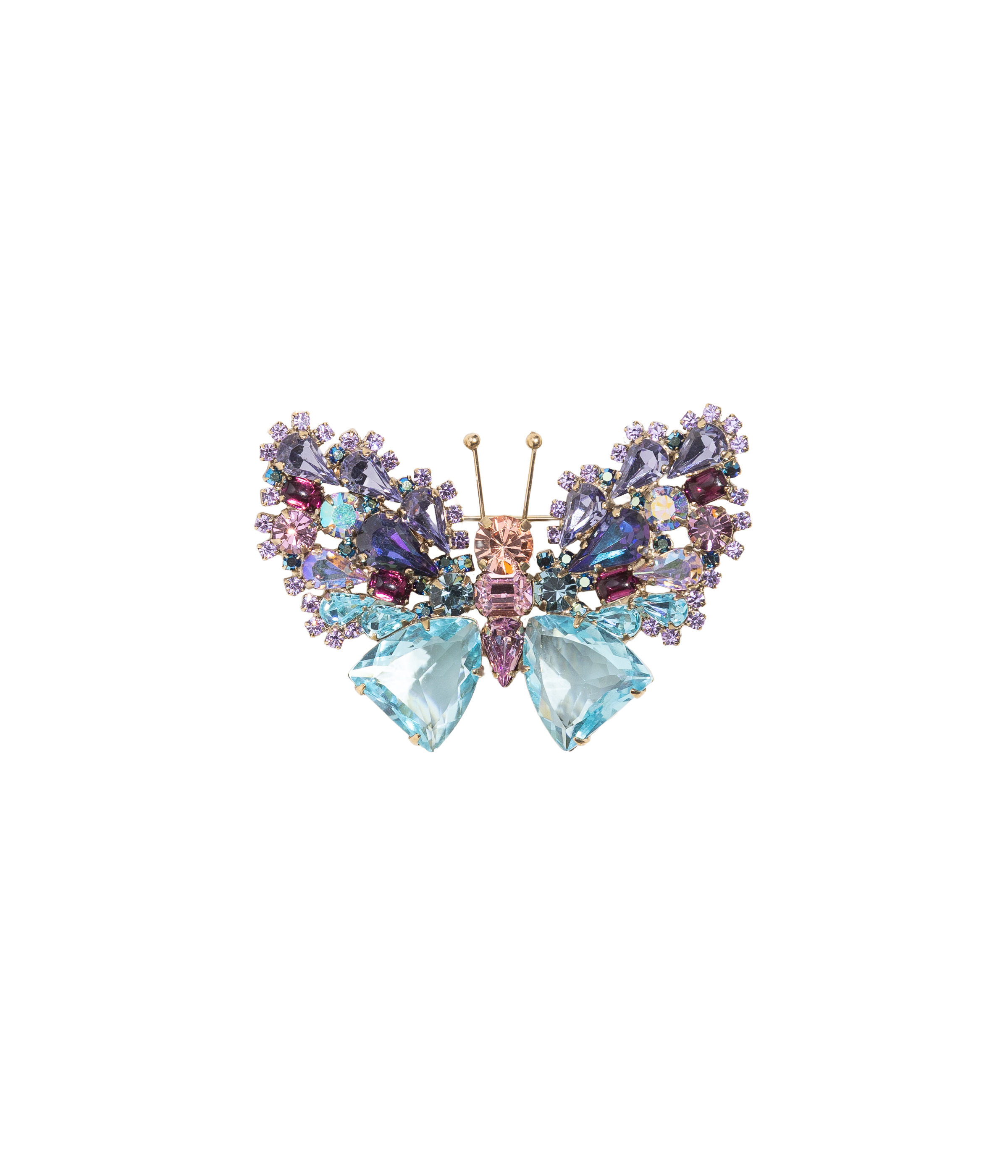 Small Butterfly in Aqua / Violet / Apricot