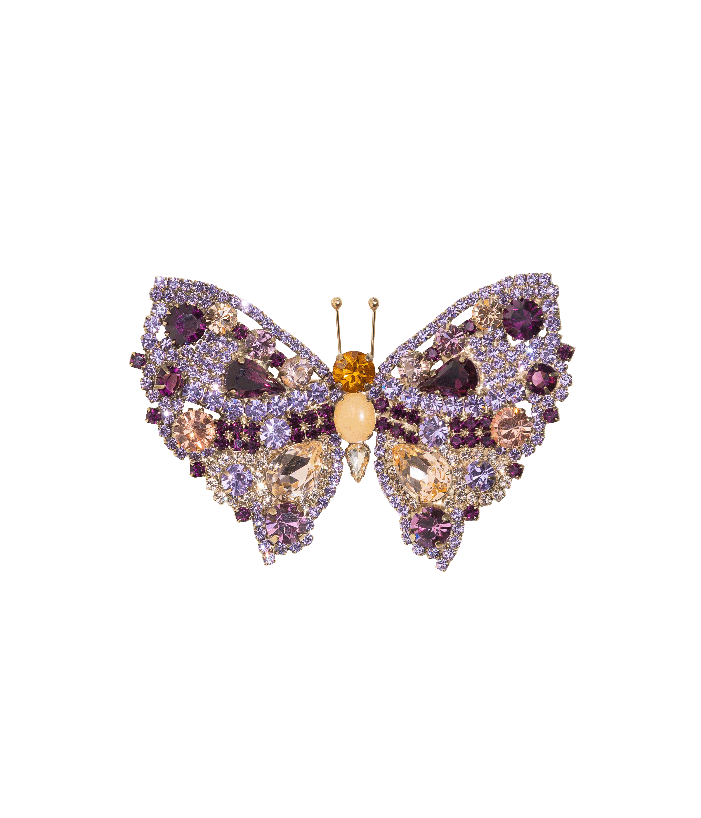 Medium Butterfly in Amethyst / Violet / Light Peach