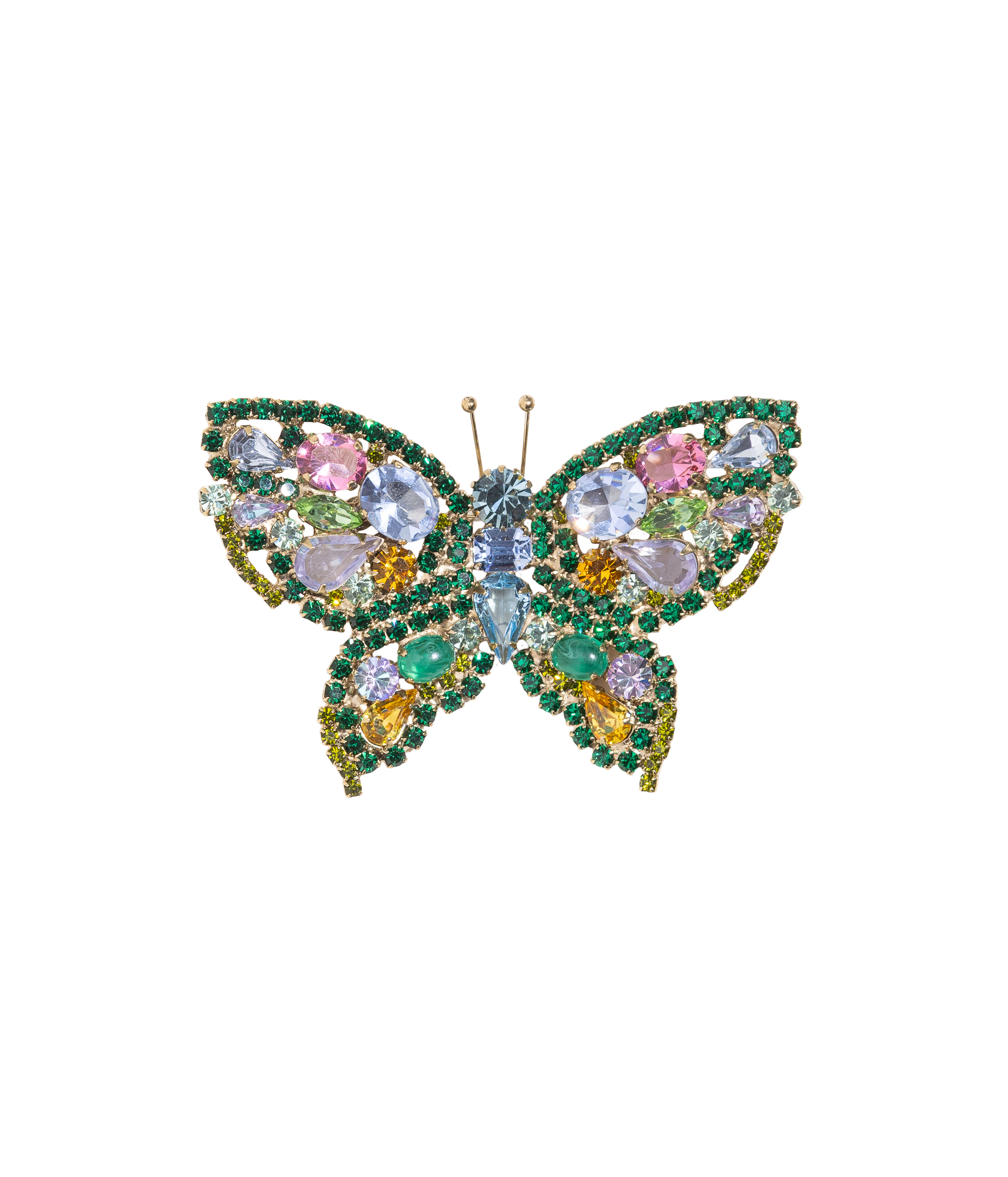 Large Butterfly in Emerald / Light Sapphire / Rose