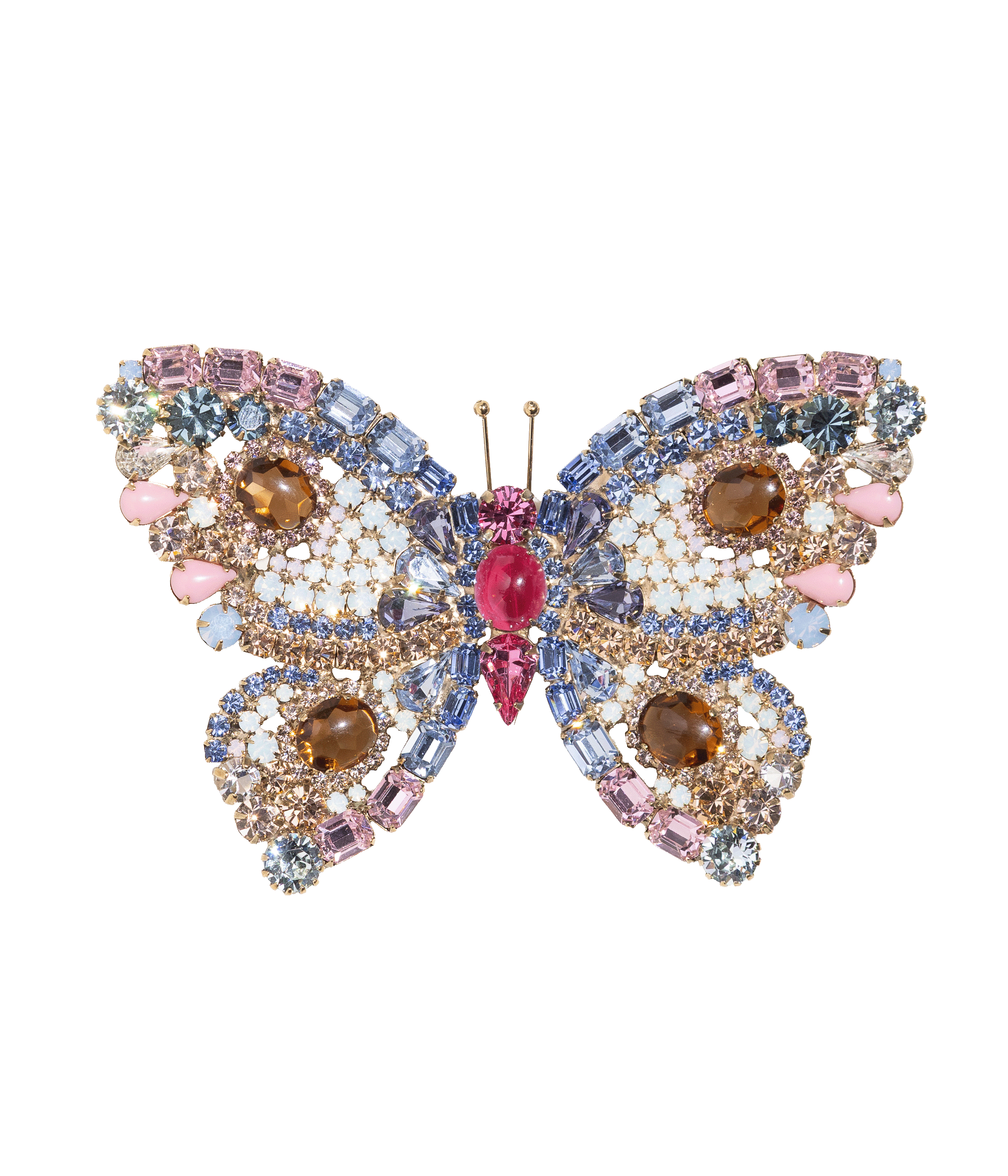 X-Large Butterfly in Light Sapphire / White Opal / Rose