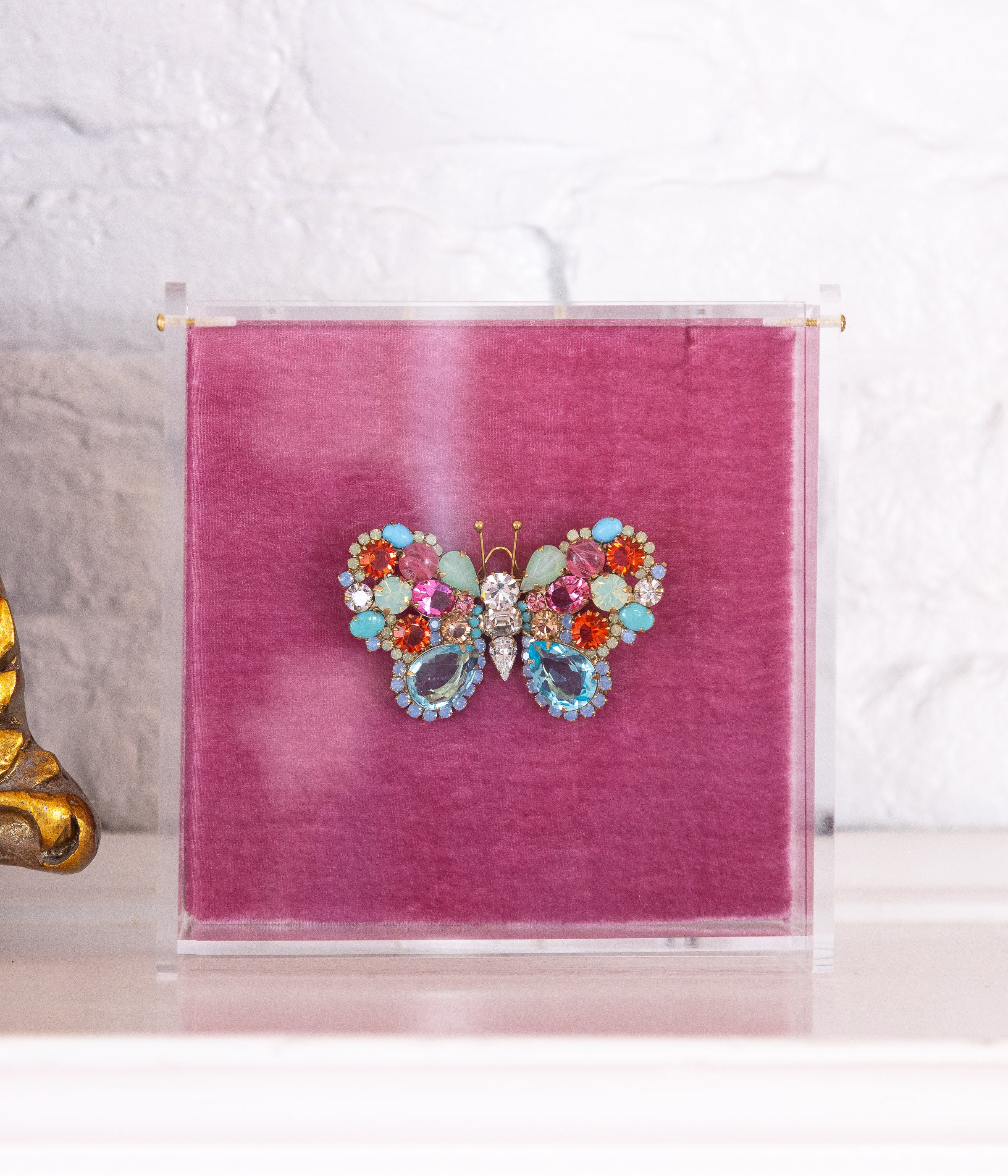 Medium Butterfly in Aqua / Chrysolite Opal / Rose