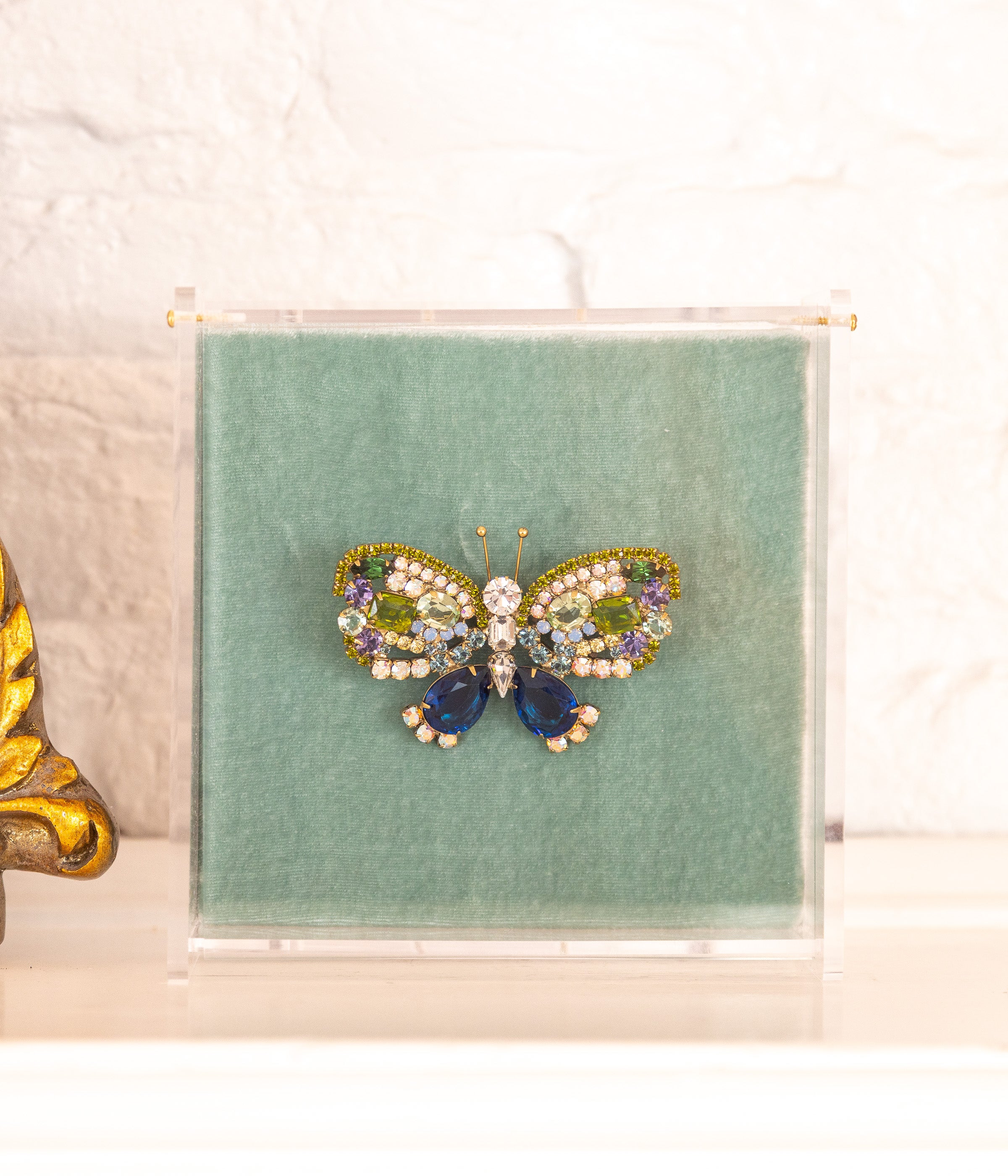 Medium Butterfly in Olivine / Crystal AB / Chrysolite