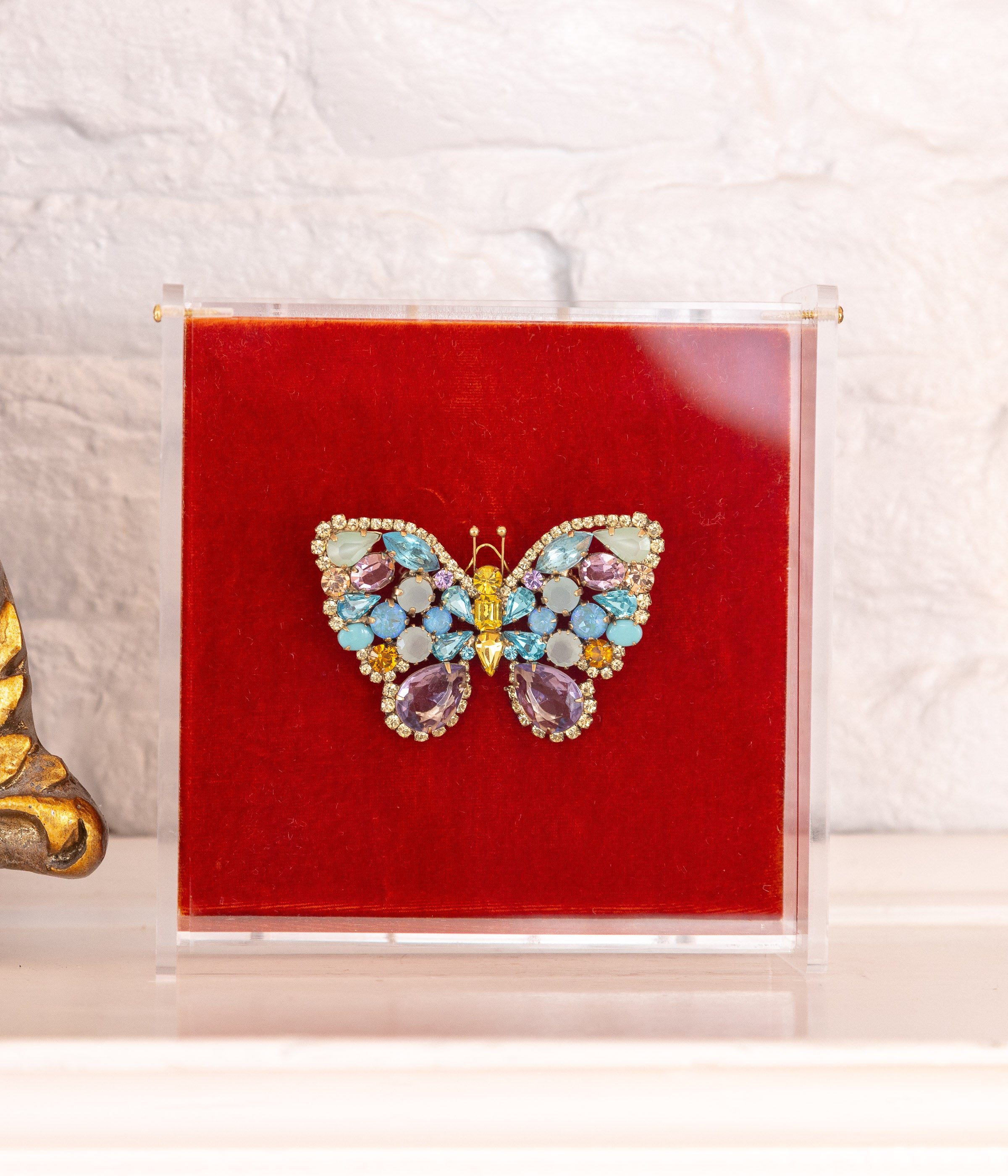 Medium Butterfly in Aqua / Light Topaz / Light Amethyst