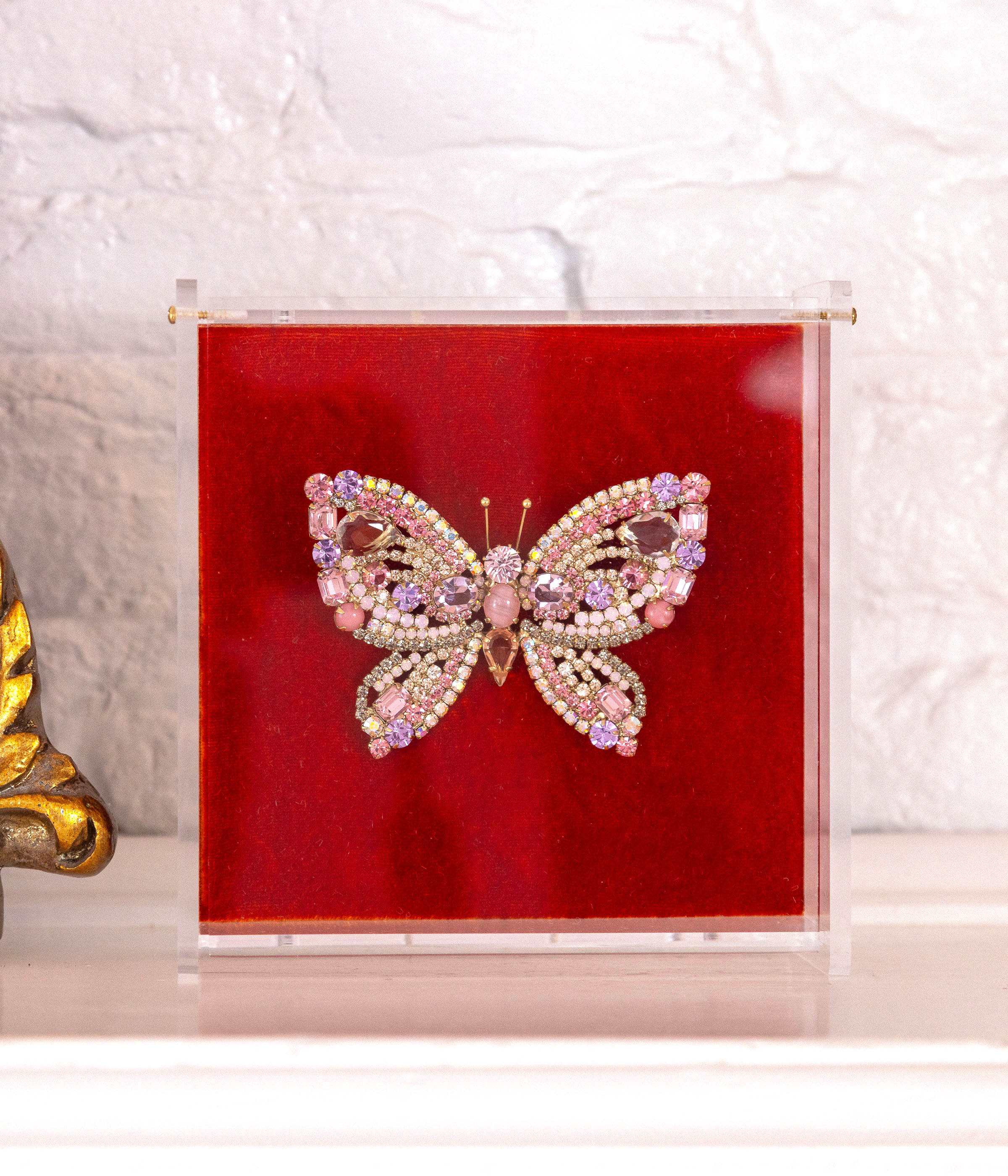 Large Butterfly in Light Rose / Violet / Crystal AB