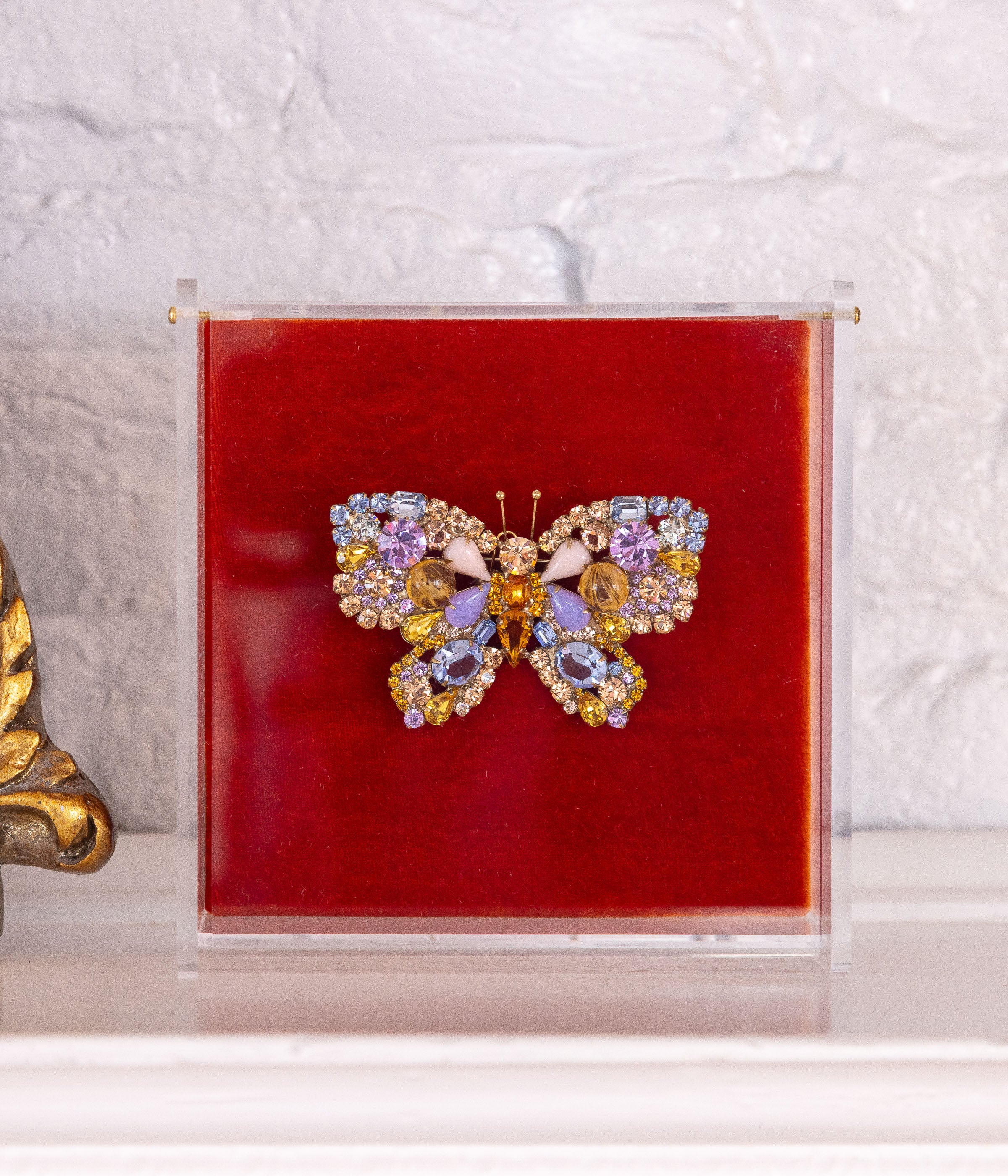 Large Butterfly in Light Peach / Topaz / Violet