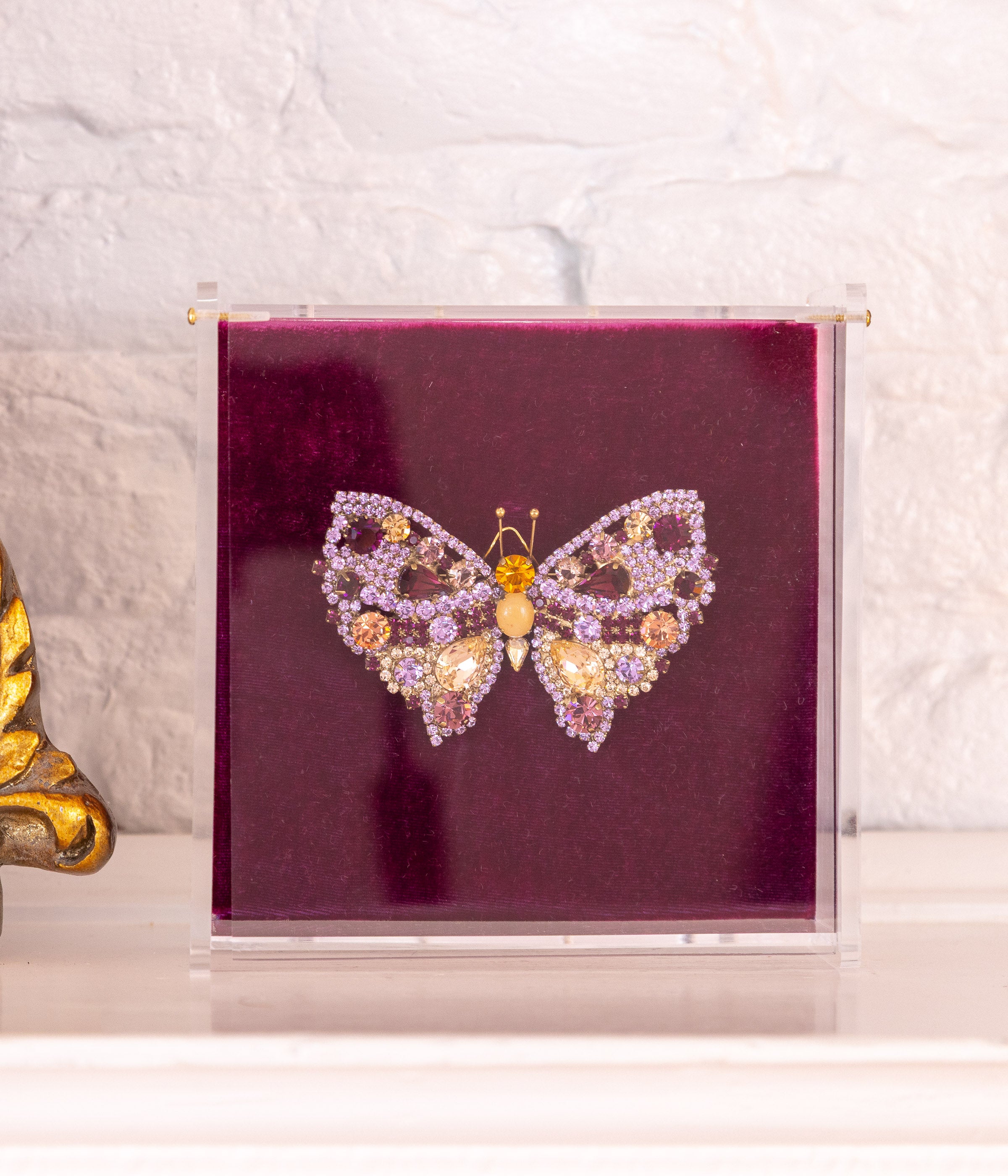 Medium Butterfly in Amethyst / Violet / Light Peach