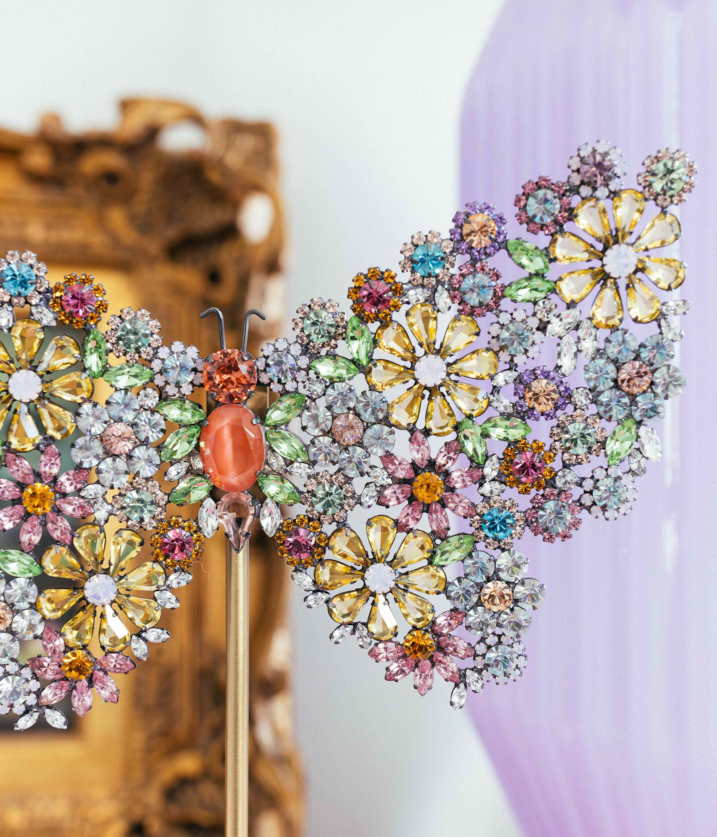 Large Empress Butterfly in Floral Rainbow