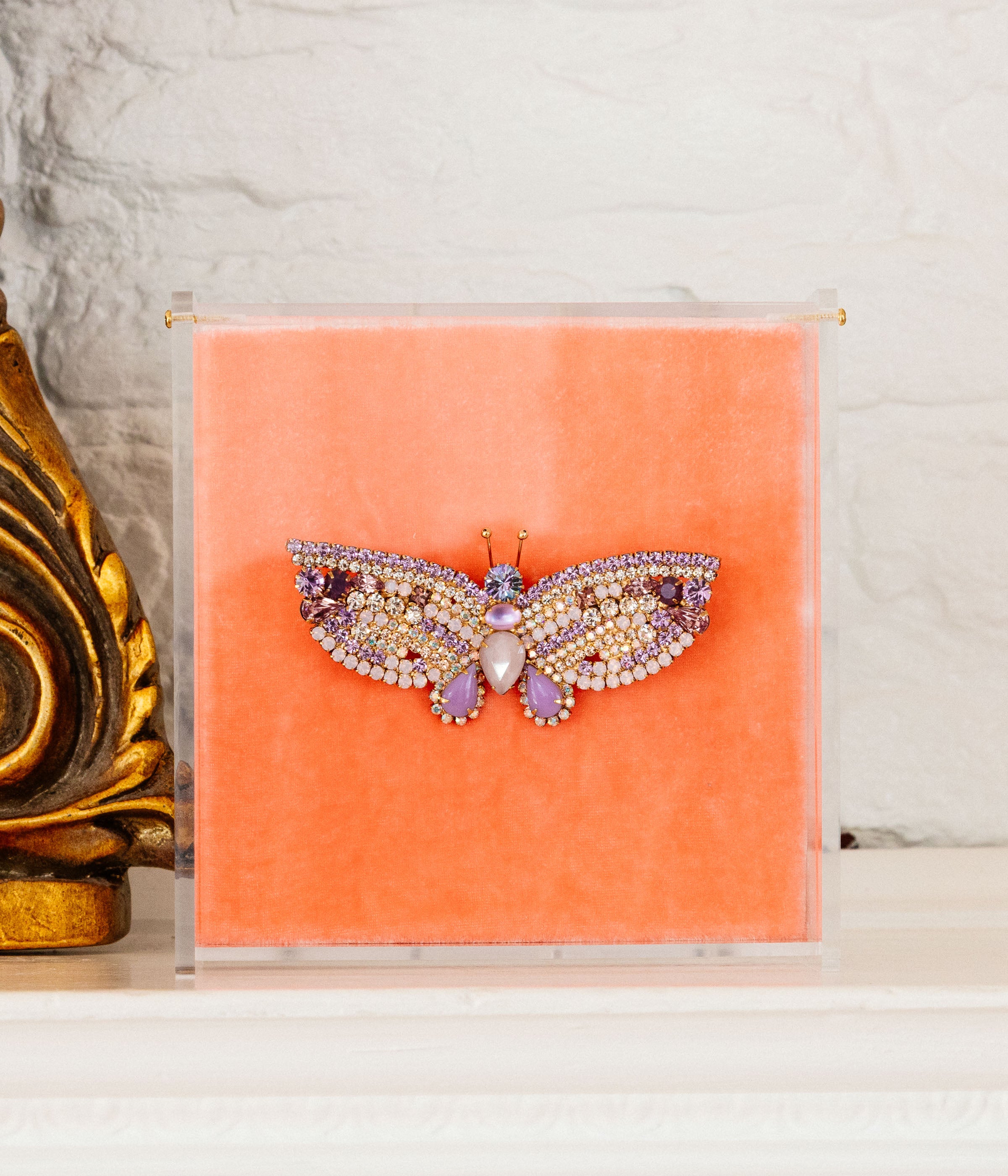 Medium Butterfly in Violet / Crystal / White Opal
