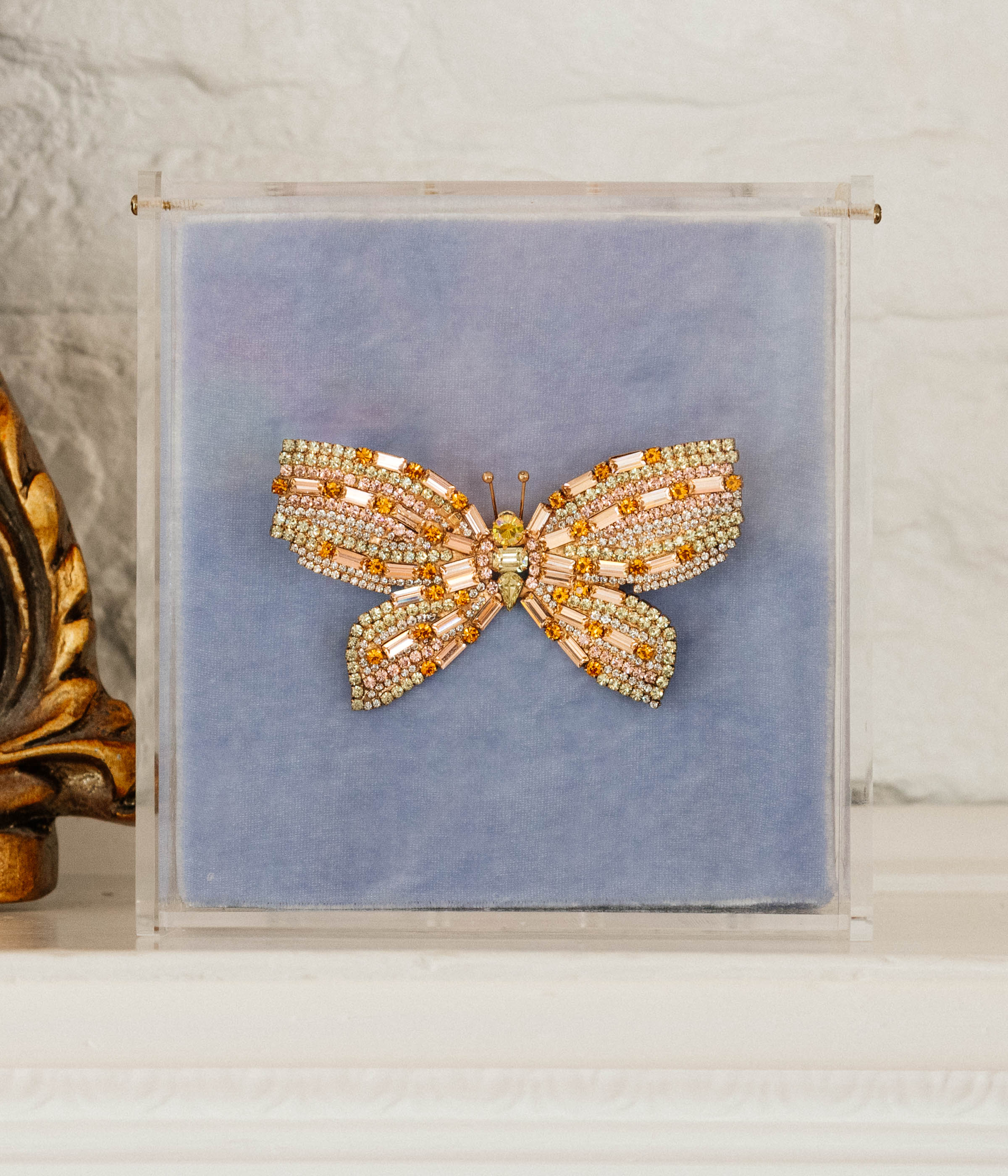 Medium Butterfly in Light Peach / Topaz / Crystal