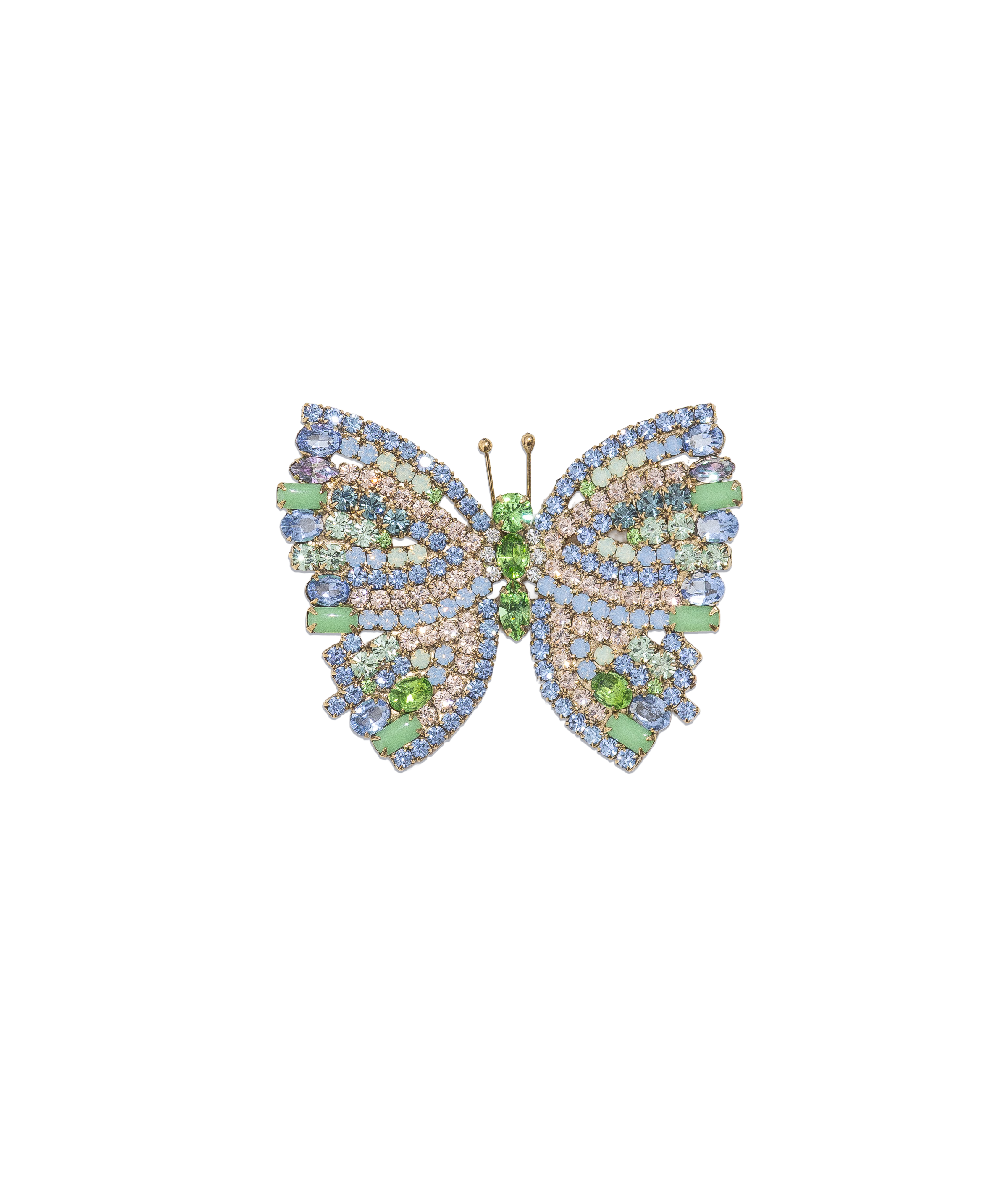 Medium Butterfly in Peridot / Air Blue Opal / Vintage Rose