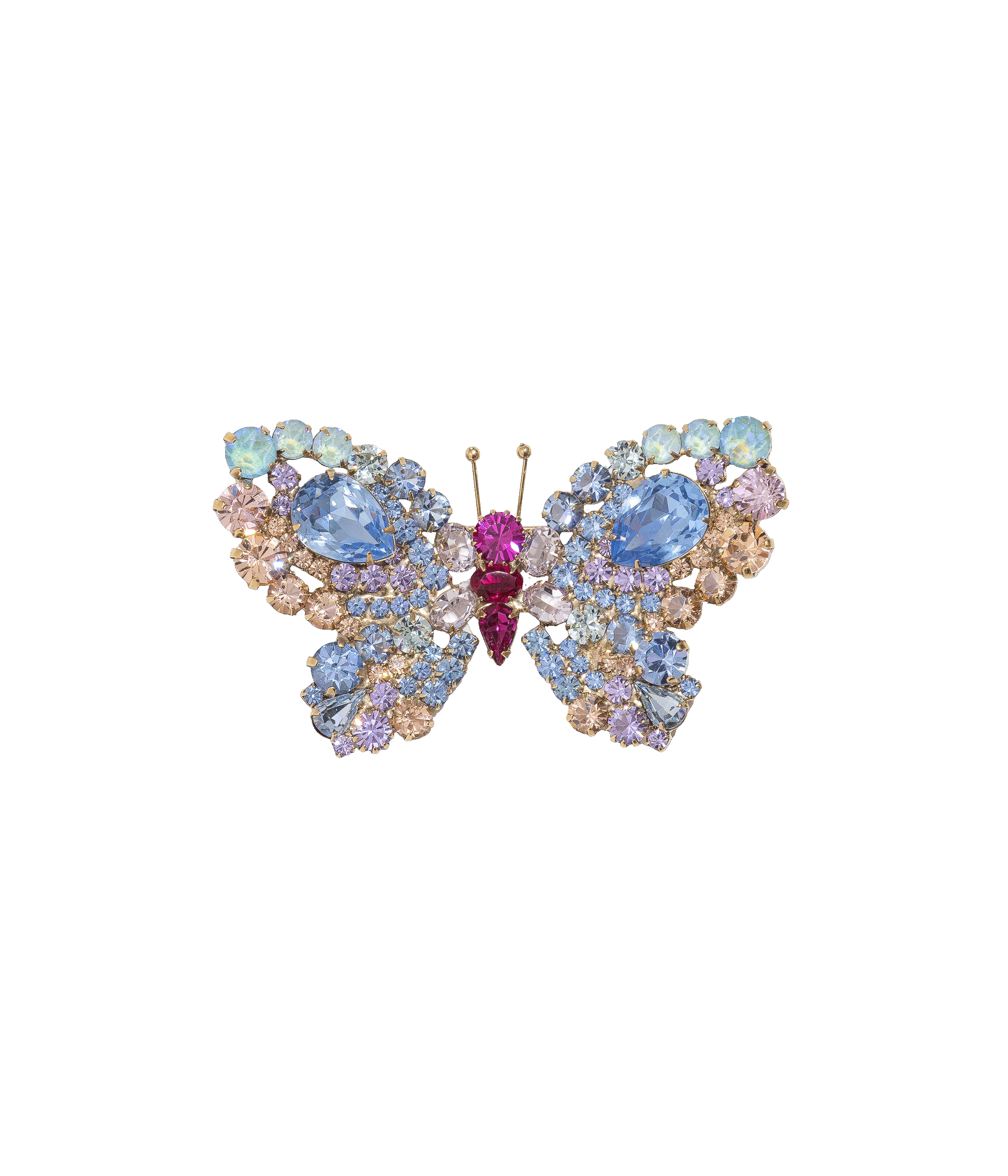 Large Butterfly in Light Sapphire / Fuchsia / Light Peach