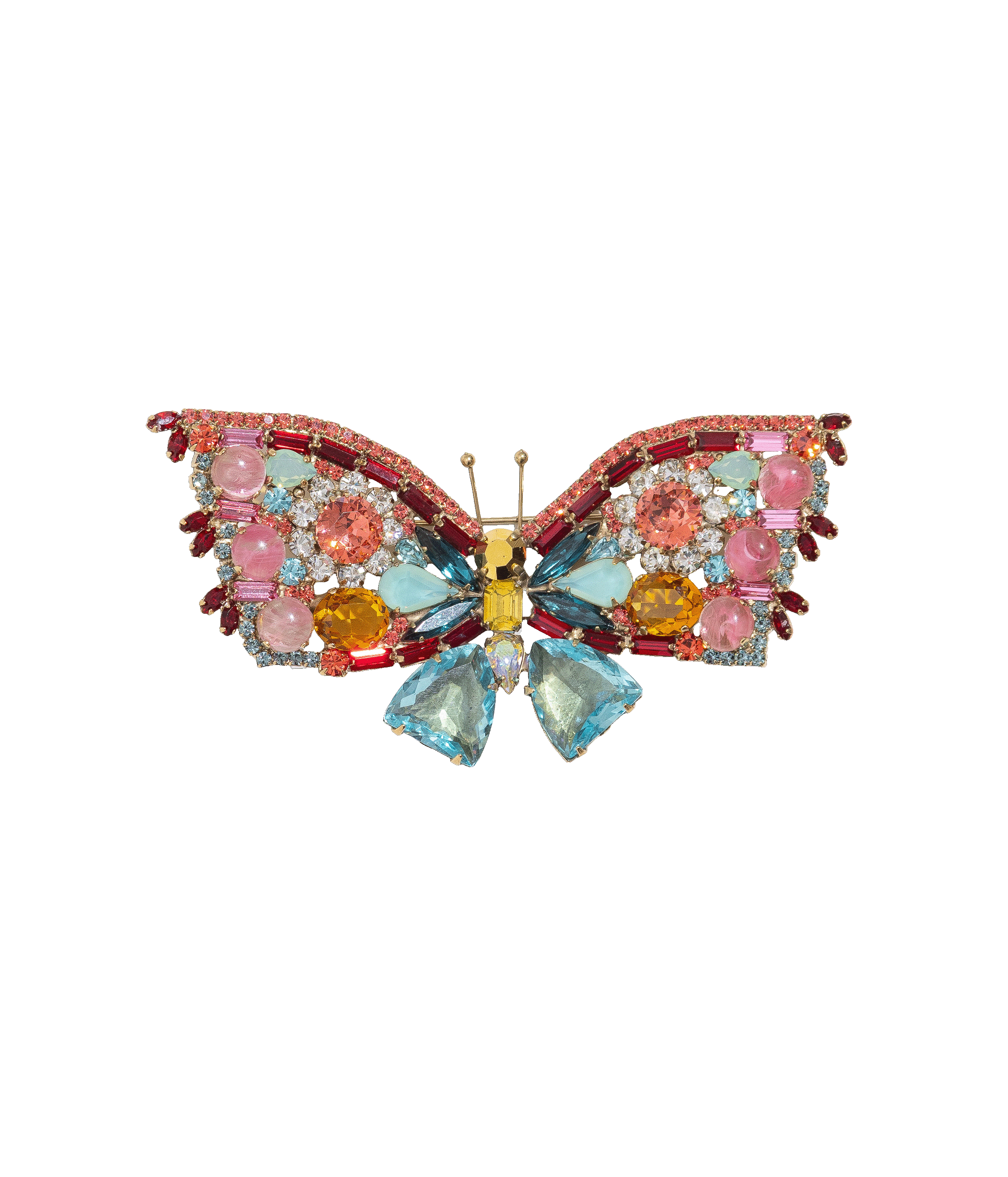 Large Butterfly in Garnet / Aqua / Rose