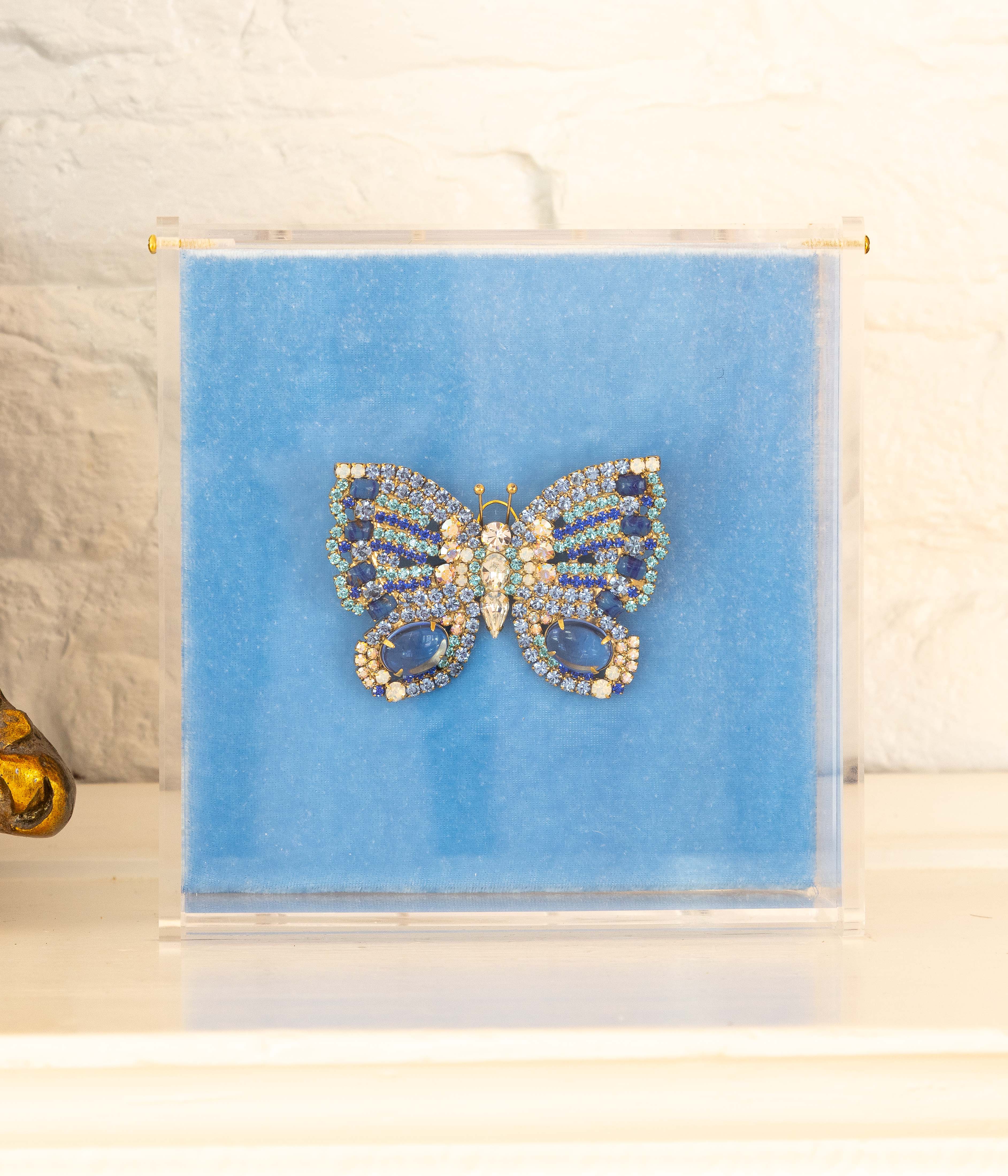 Small Butterfly in Crystal AB / Aqua / Light Sapphire