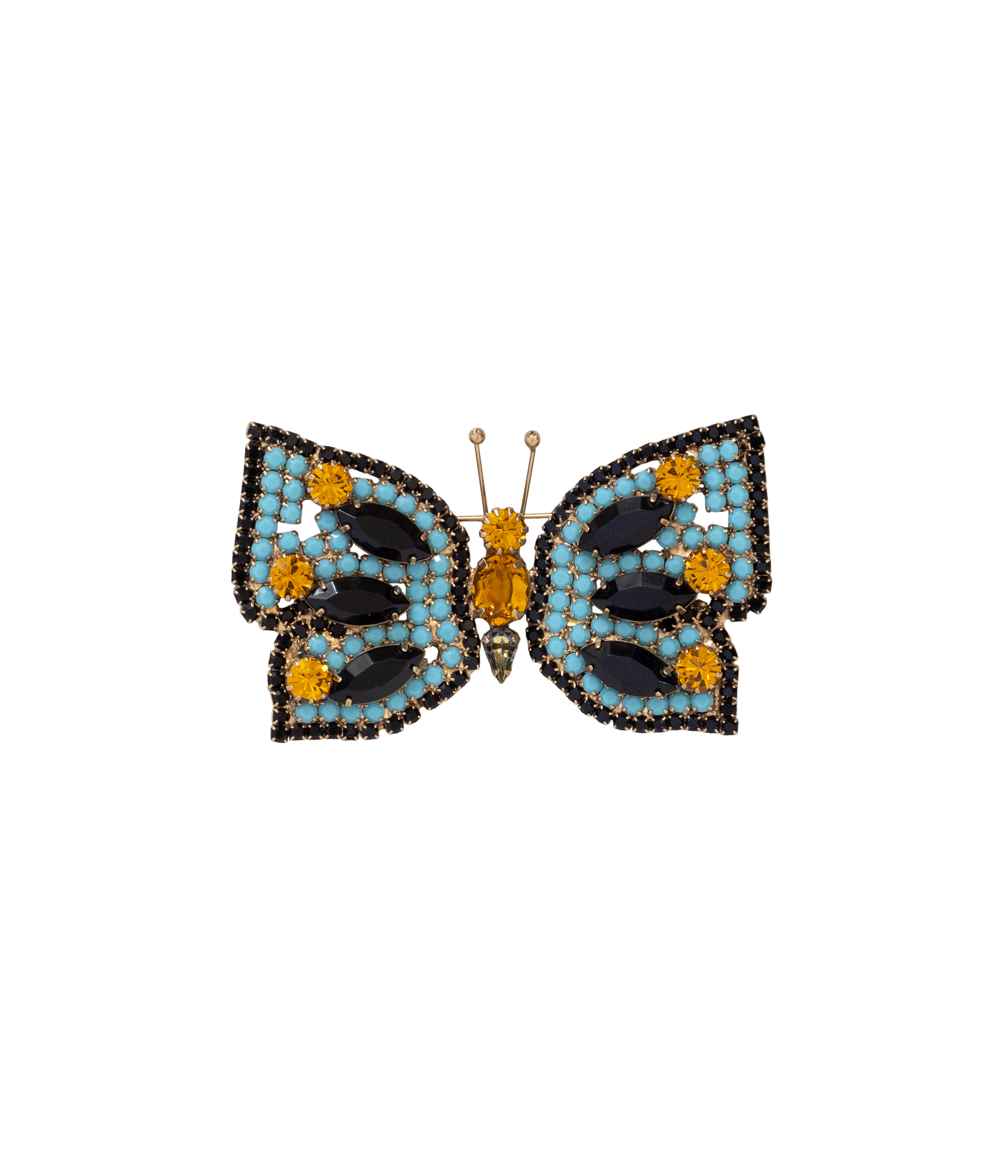 Butterfly Trio in Jet / Turquoise / White