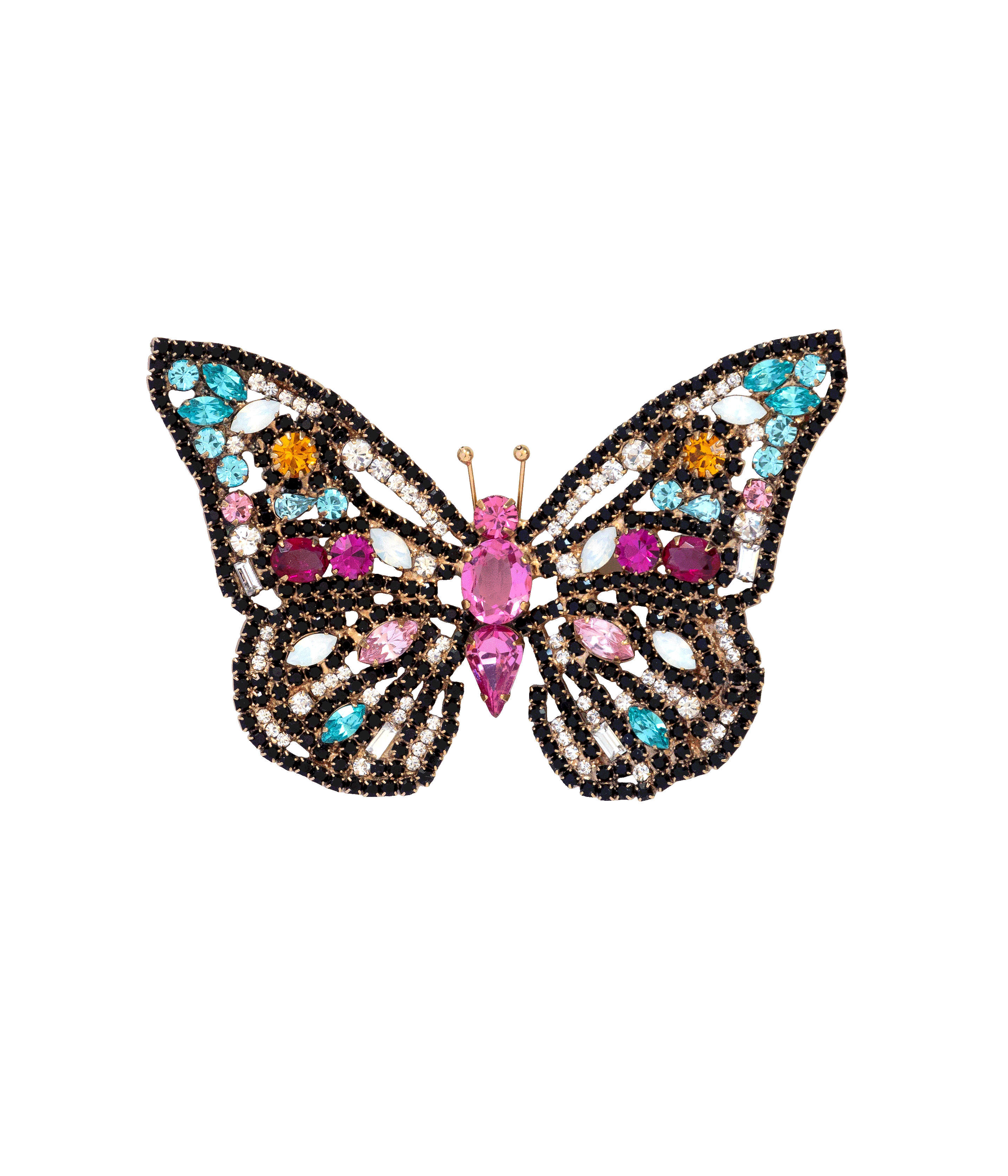 Butterfly Trio in Jet / Turquoise / White