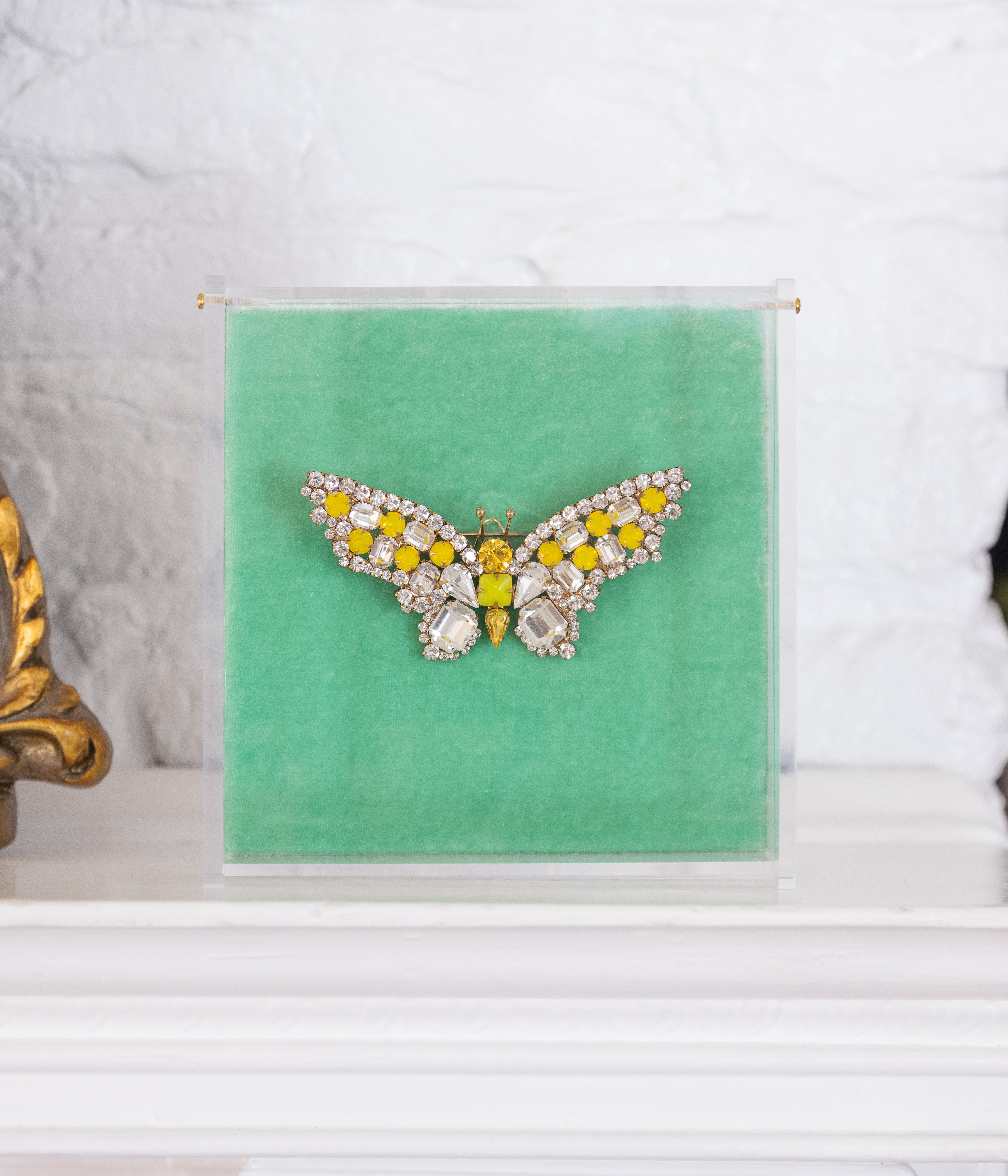 Medium Butterfly in Yellow Opal / Crystal