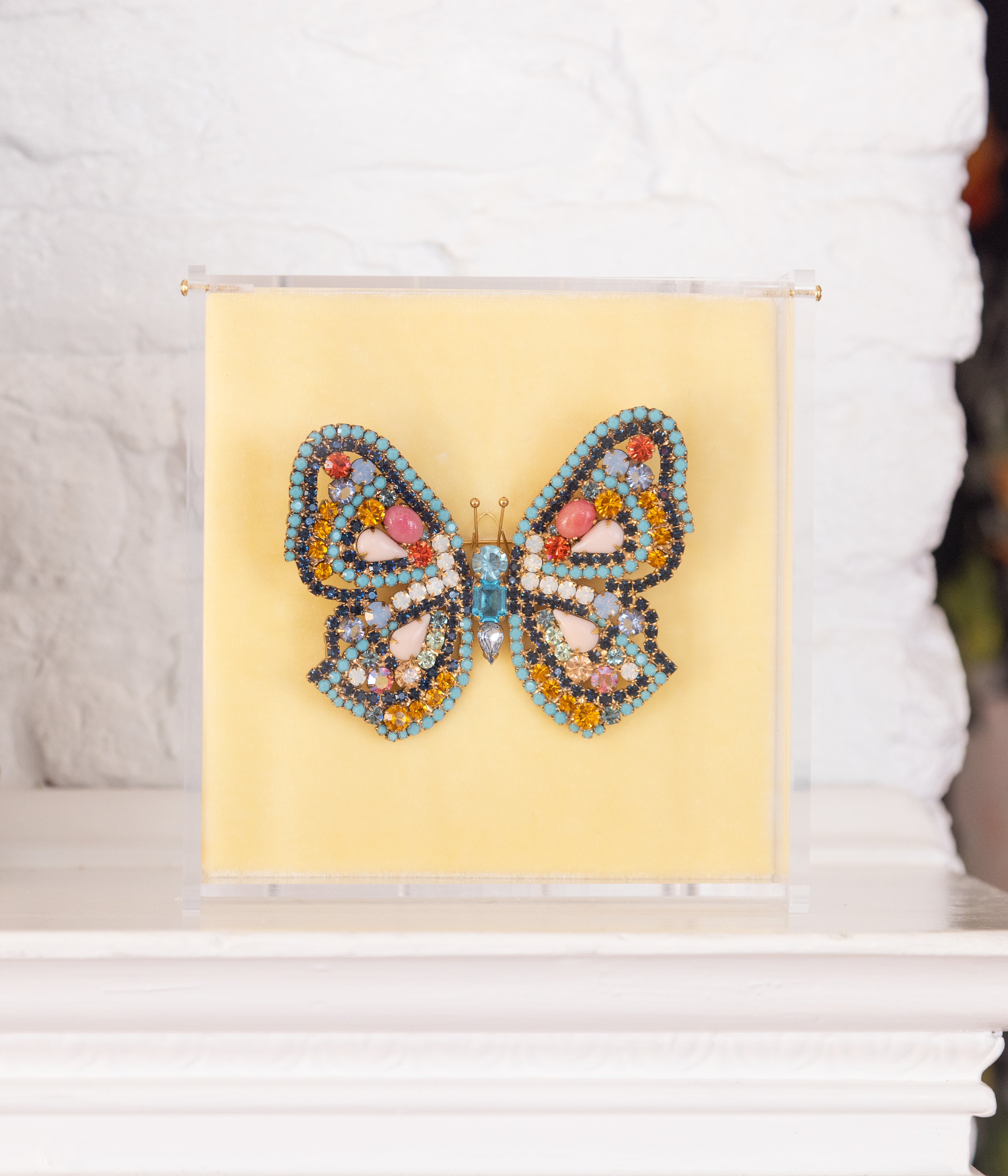 X-Large Butterfly in Turquoise / Topaz / White Opal / Jet