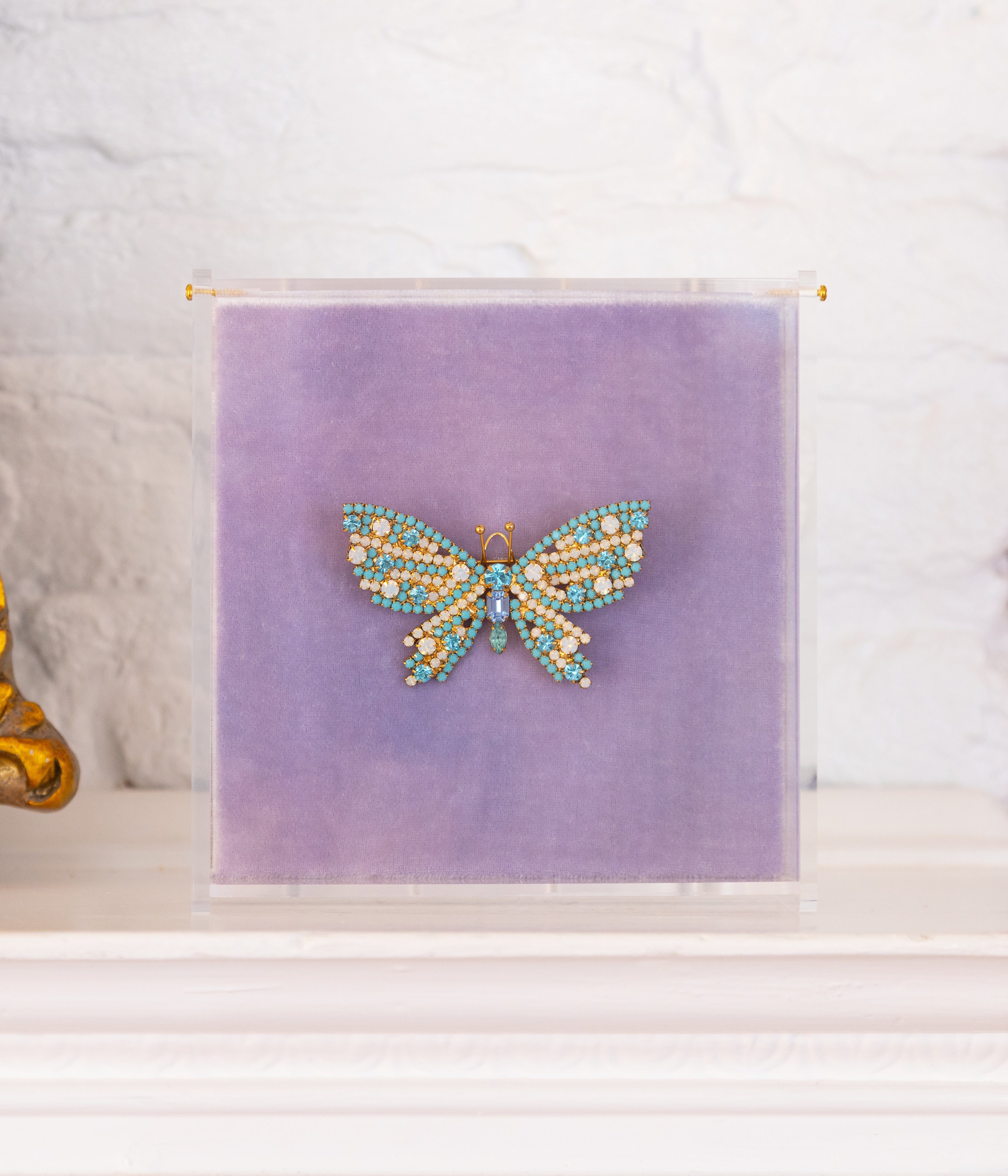 Small Butterfly in Turquoise / White Opal