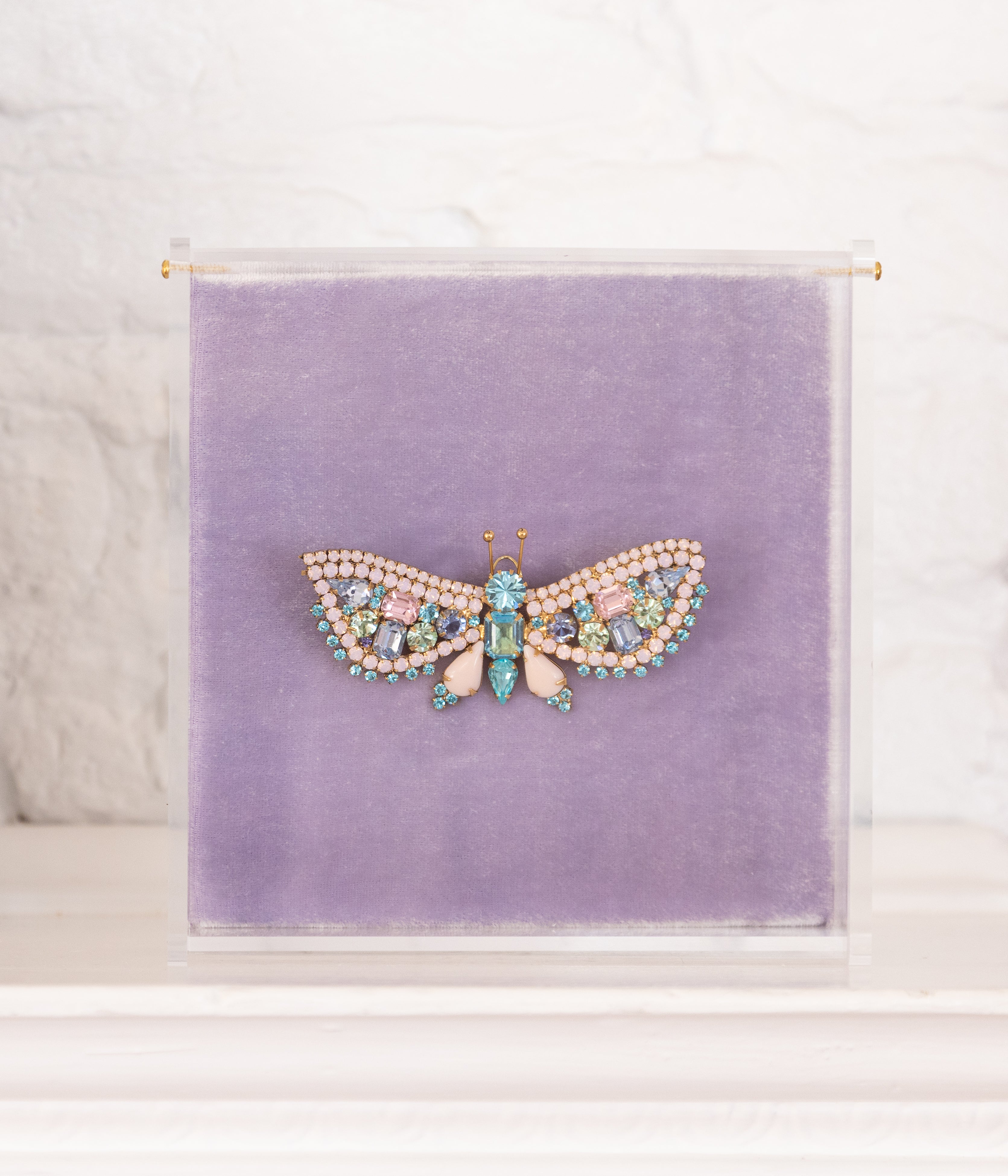 Small Butterfly in Rose Opal / Light Rose / Aqua