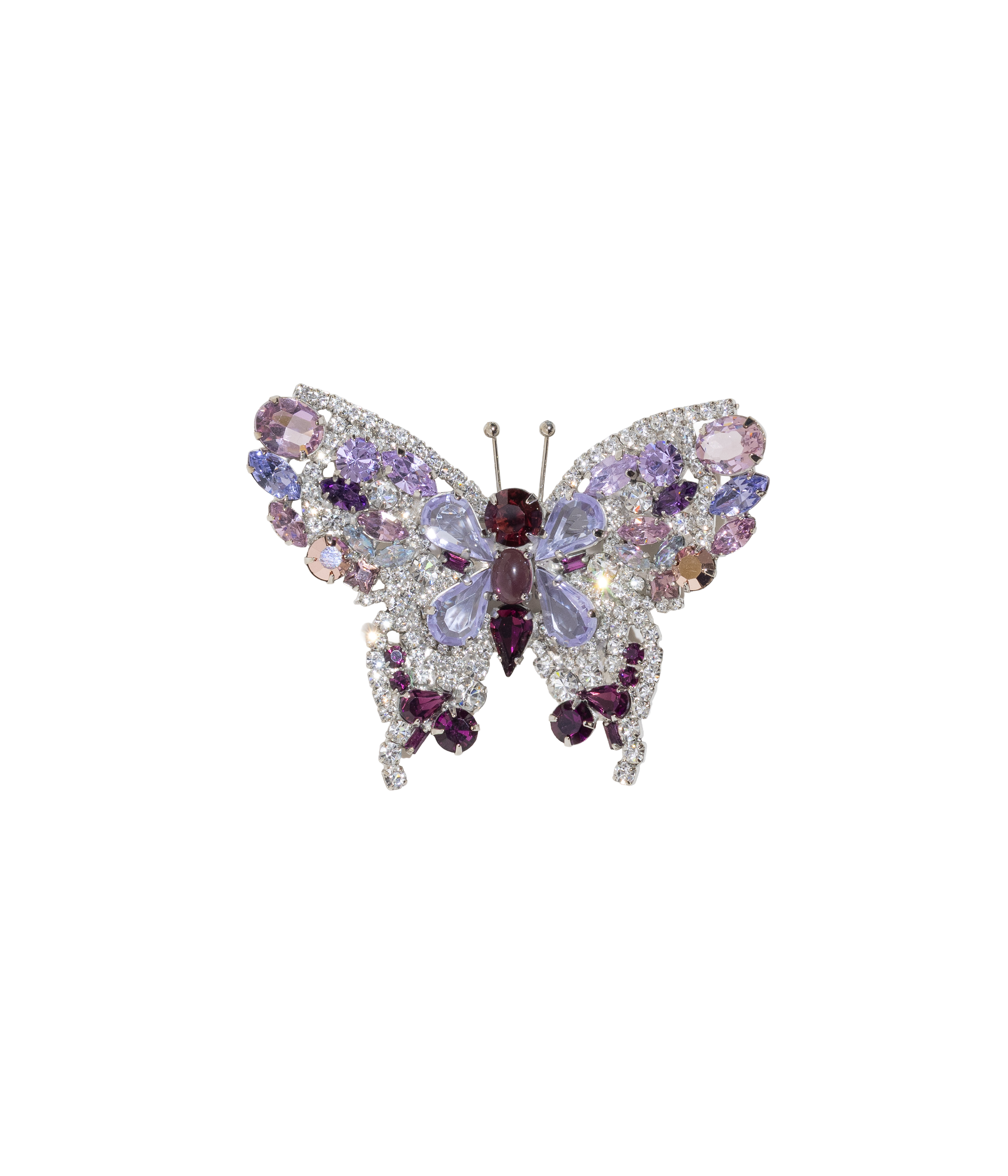 Medium Butterfly in Amethyst / Violet / Crystal