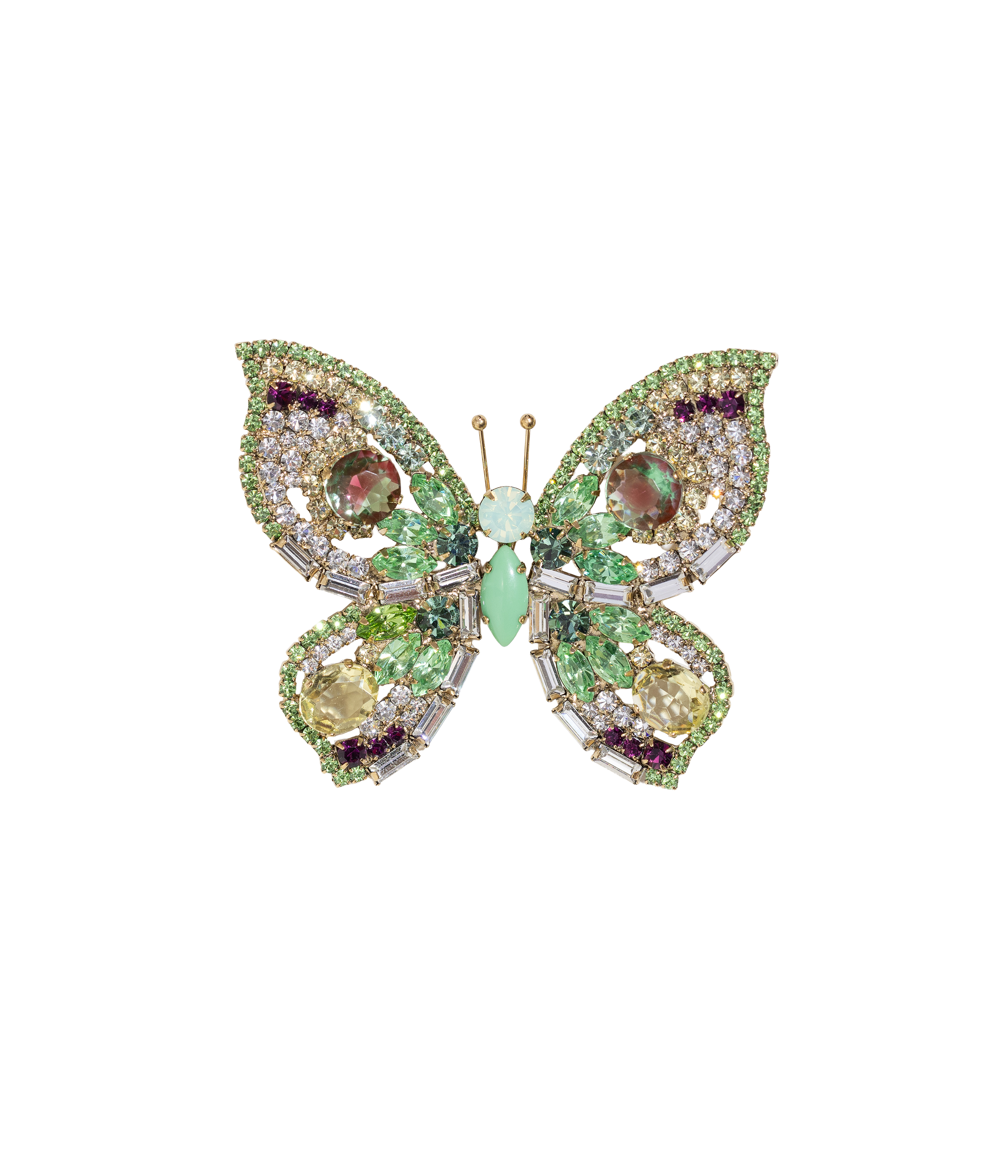 Large Butterfly in Peridot / Crystal / Amethyst - Loren Hope