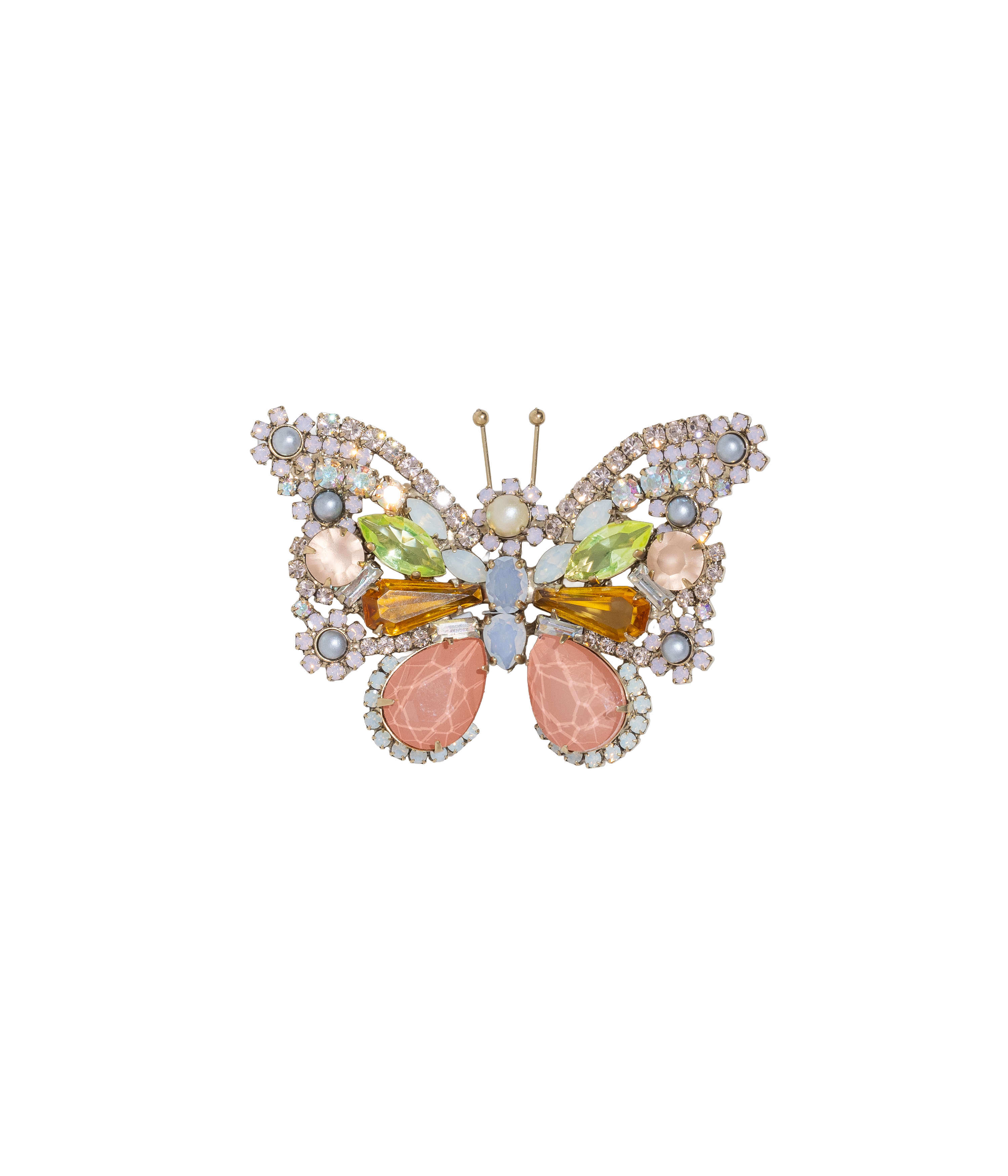 Medium Butterfly in Grey Pearl / Topaz / Light Peach