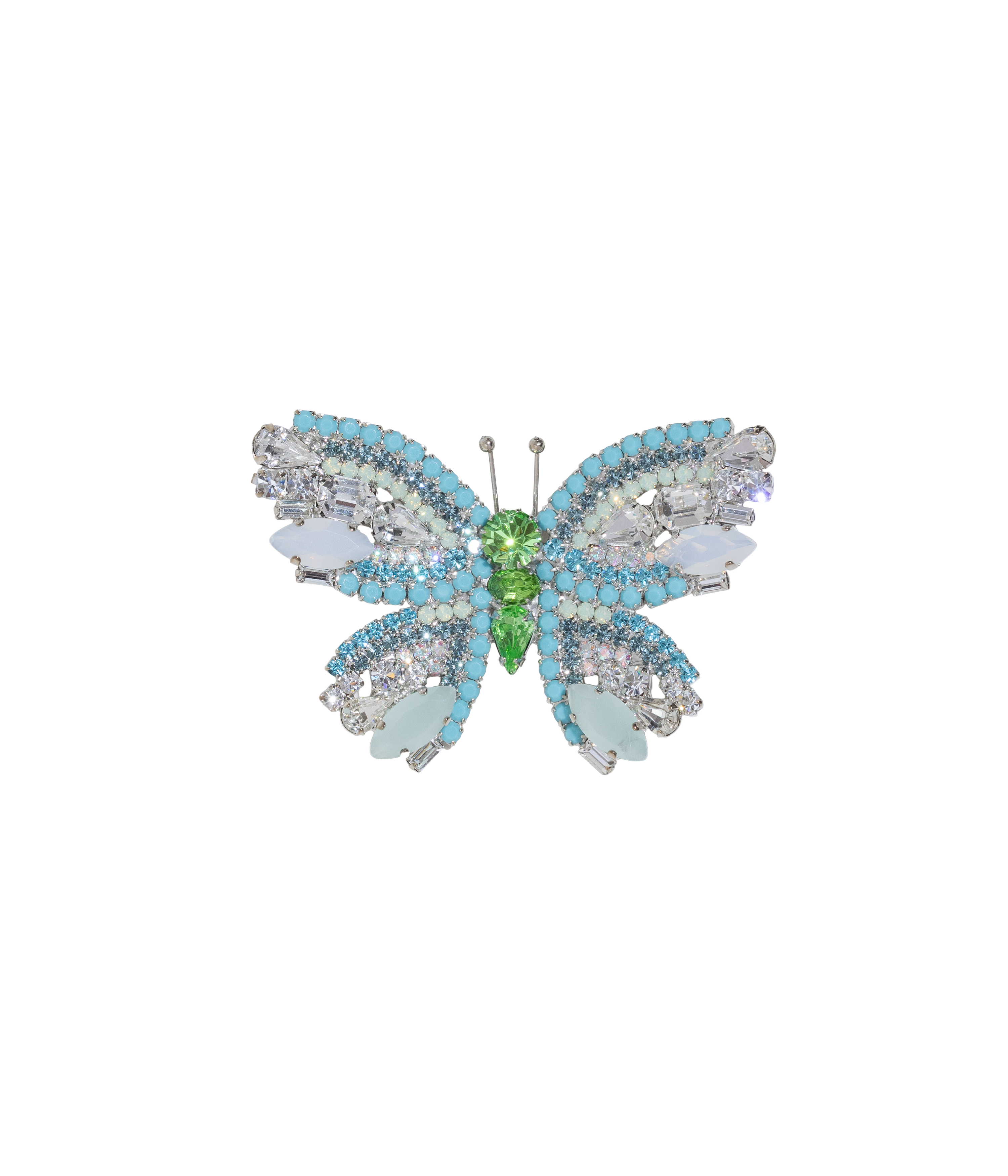 Medium Butterfly in Turquoise / Peridot / Crystal
