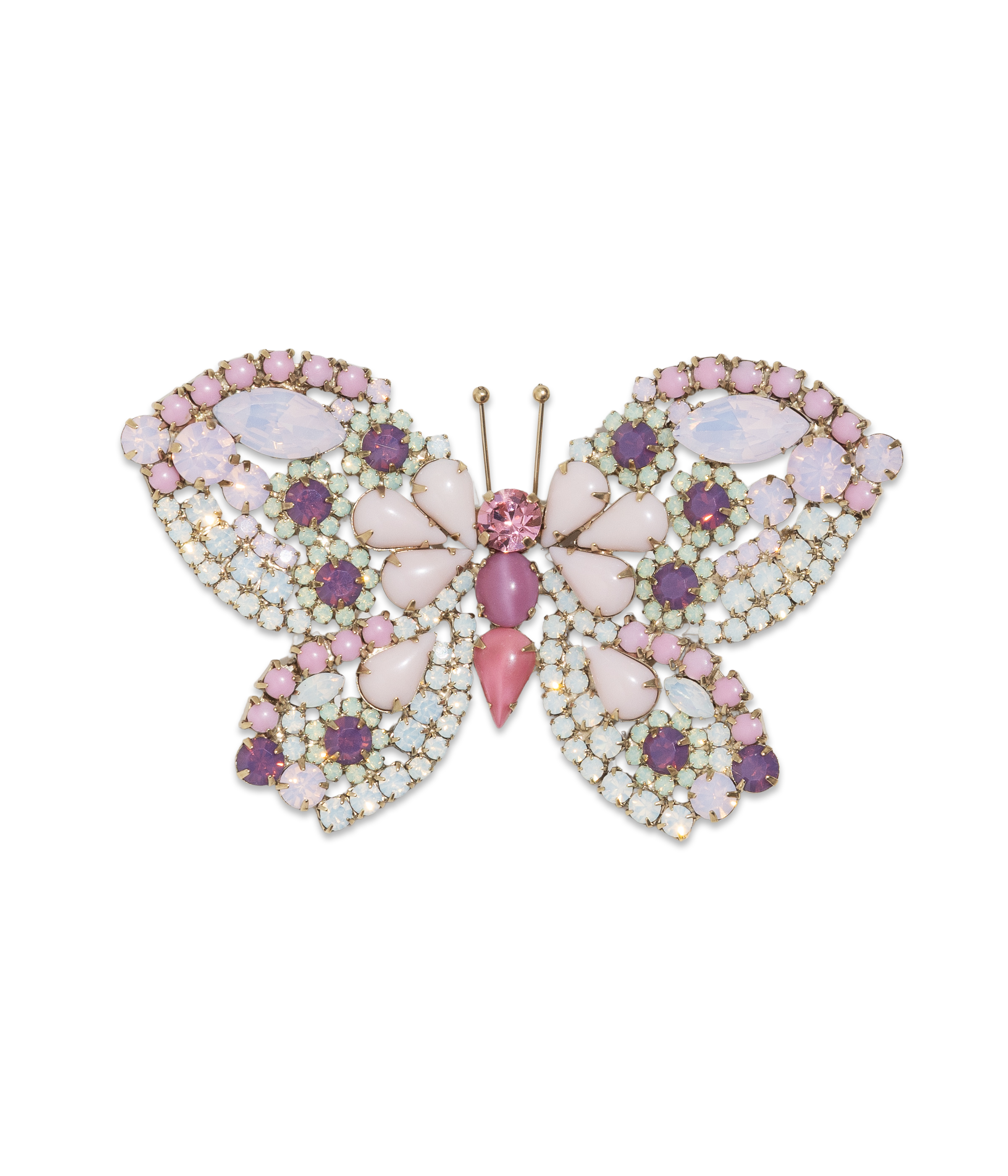 X-Large Butterfly in Light Amethyst Opal / Chrysolite Opal / Rose