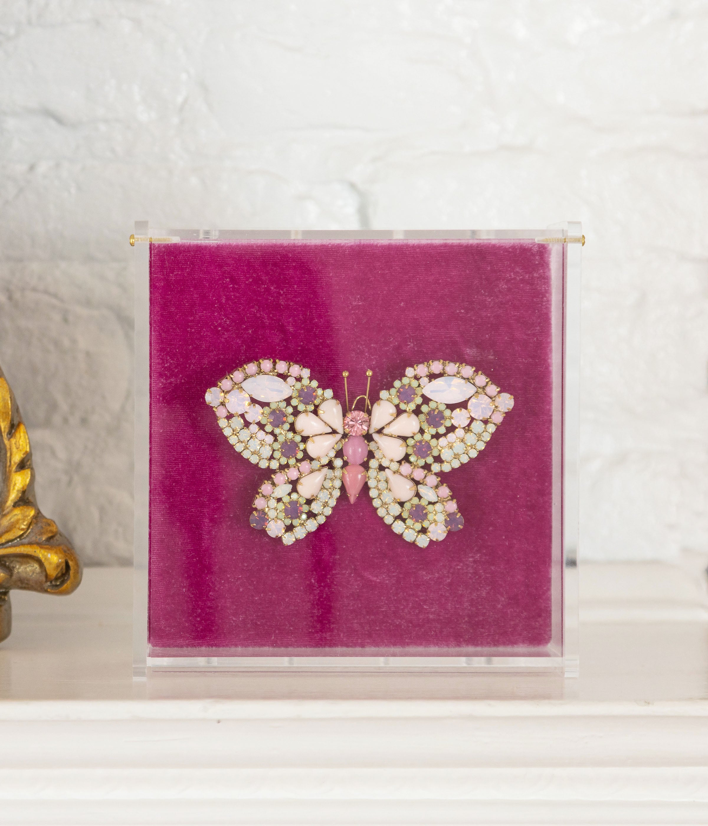 X-Large Butterfly in Light Amethyst Opal / Chrysolite Opal / Rose