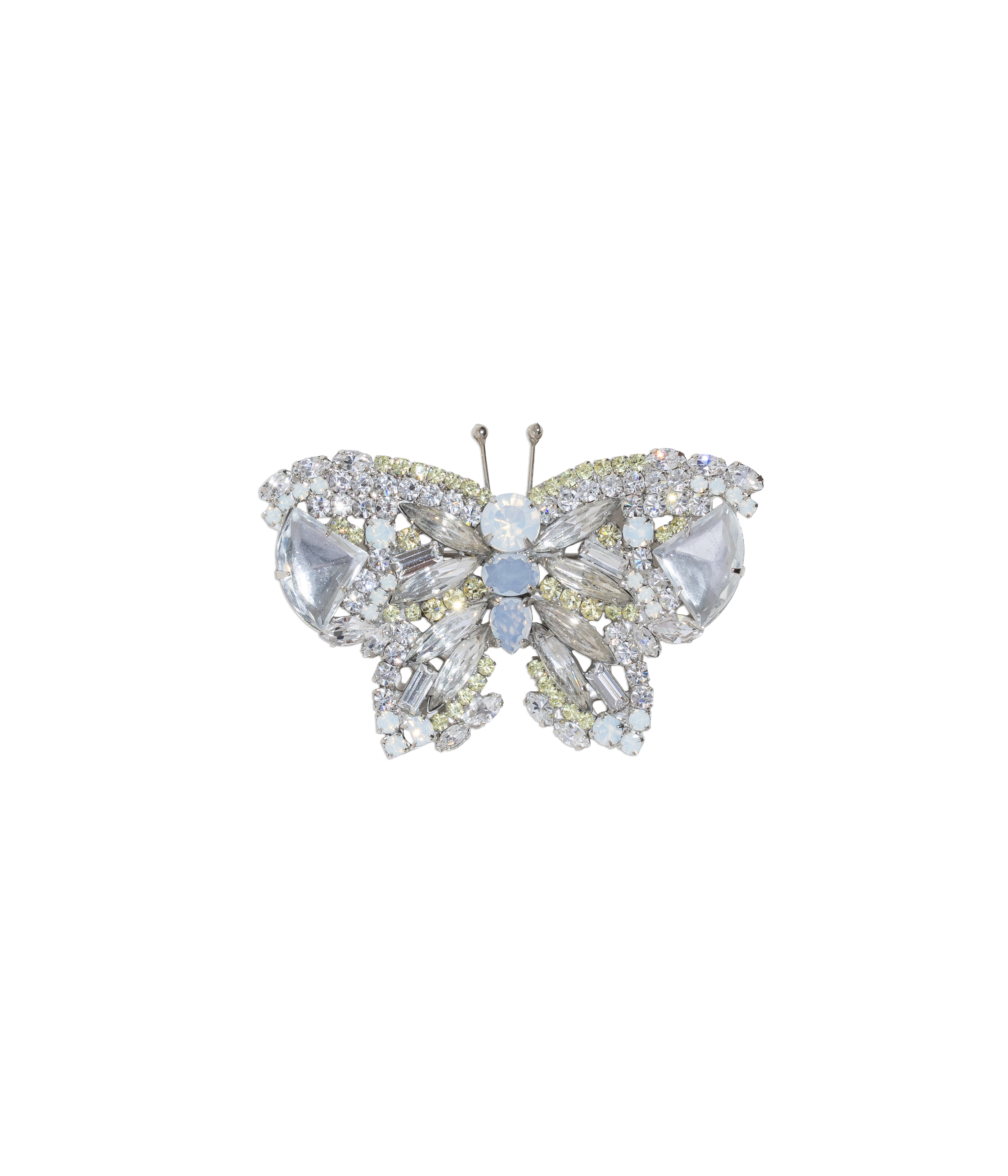 Medium Butterfly in Crystal / Jonquil / White Opal