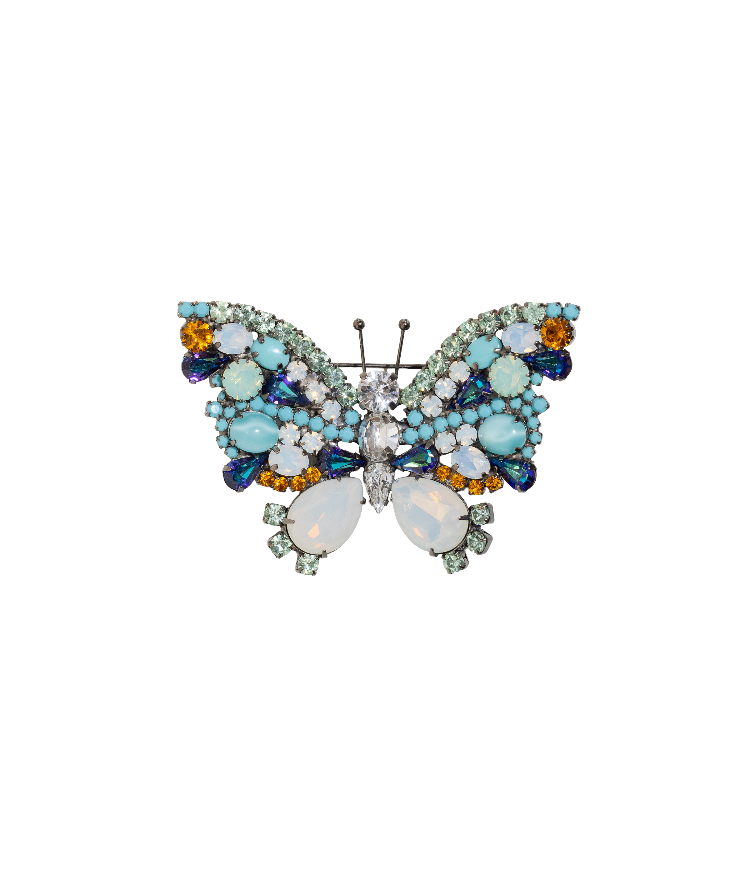 Large Butterfly in White Opal / Turquoise / Sapphire AB - Loren Hope