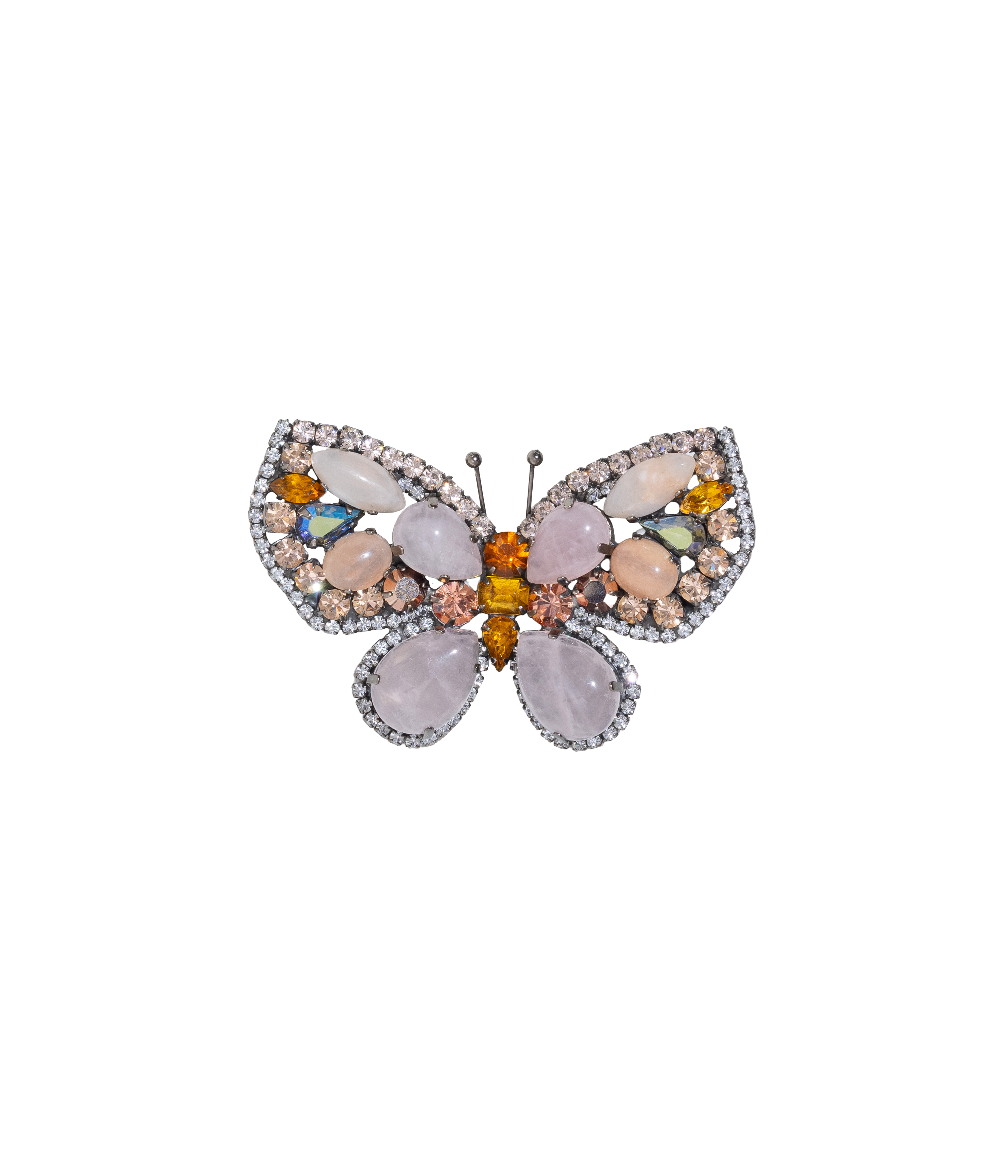 Medium Butterfly in Rose Quartz / Pink Aventurine / Topaz