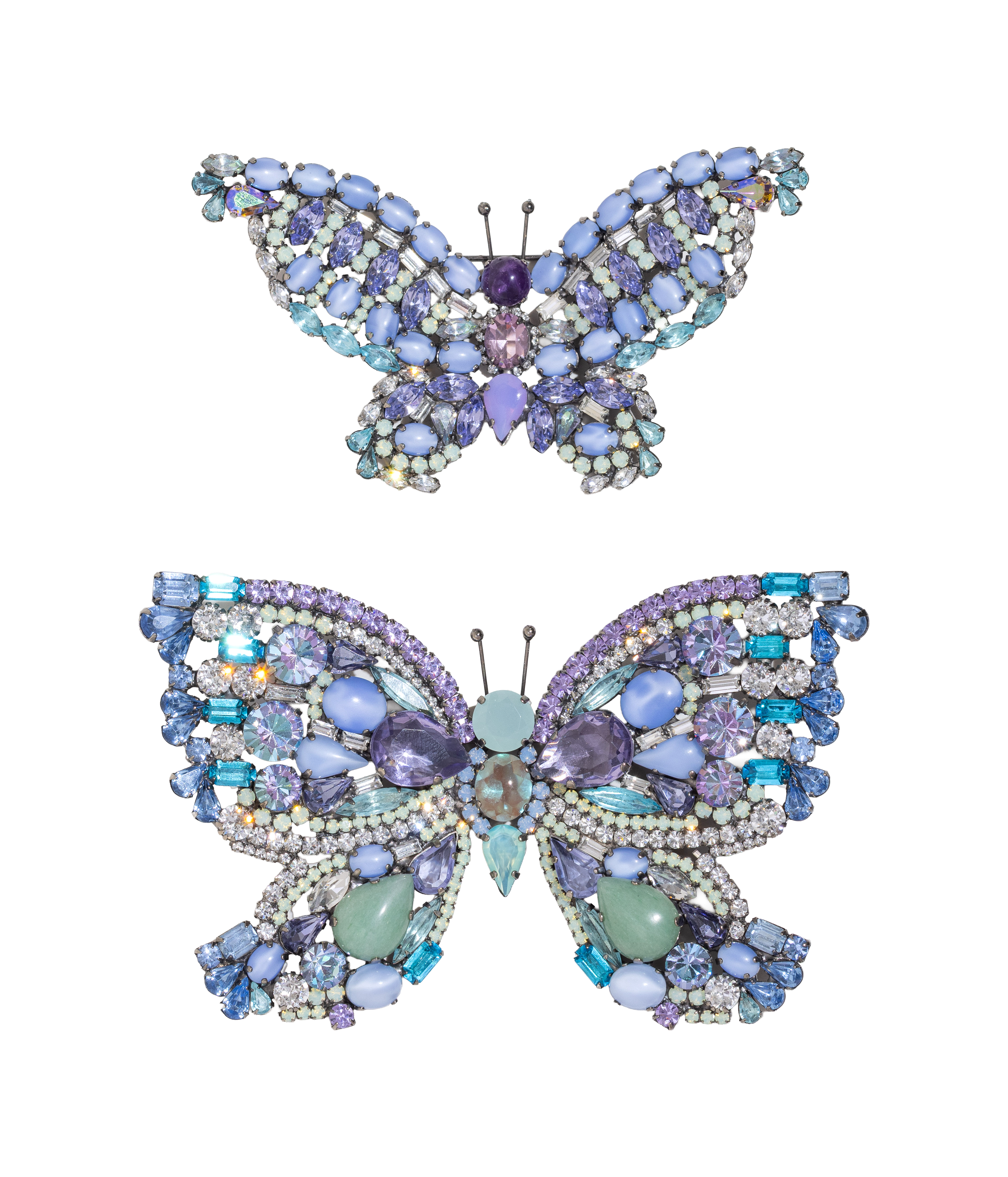 Butterfly Duo in Amethyst / Aventurine / Violet