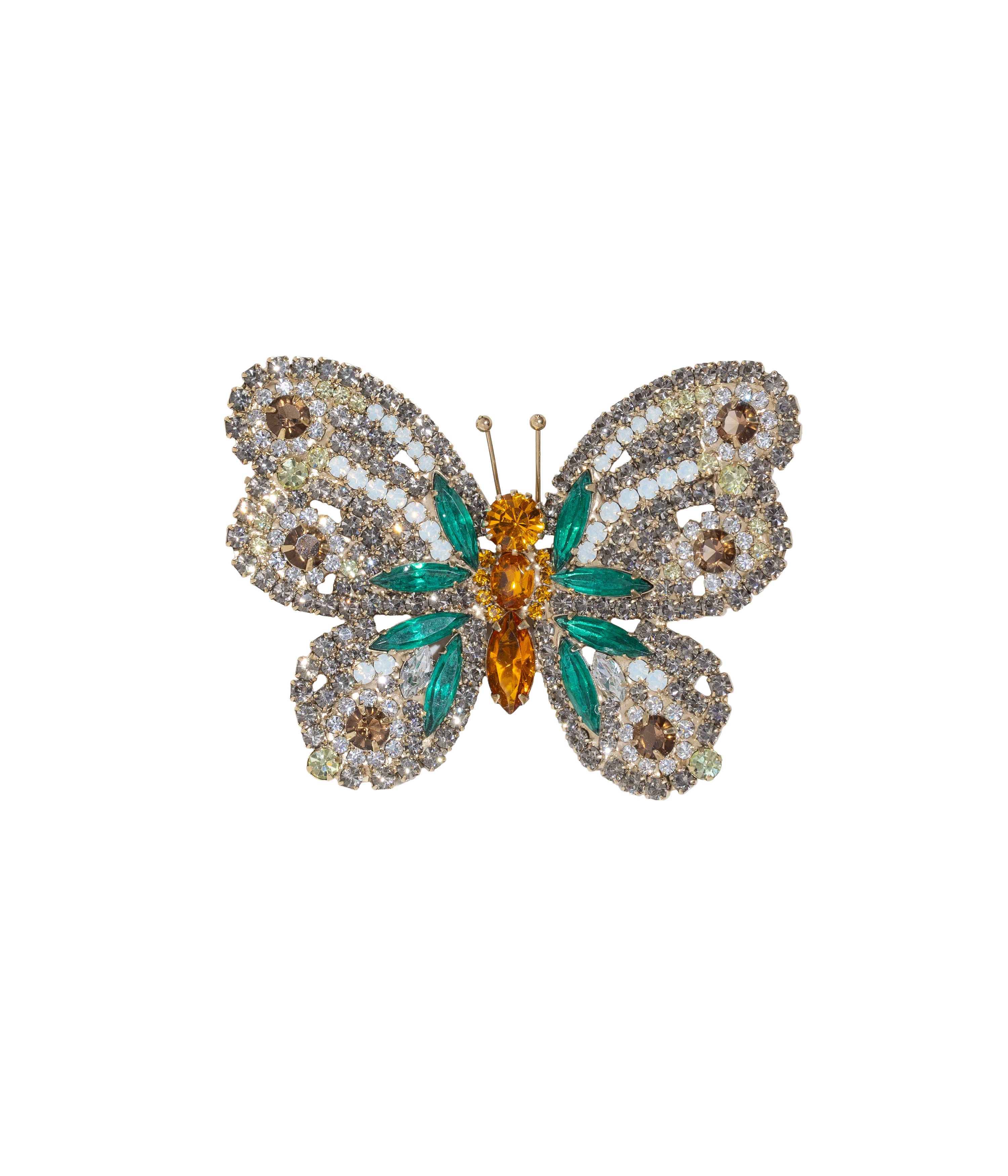 Large Butterfly in Black Diamond / Emerald / Topaz