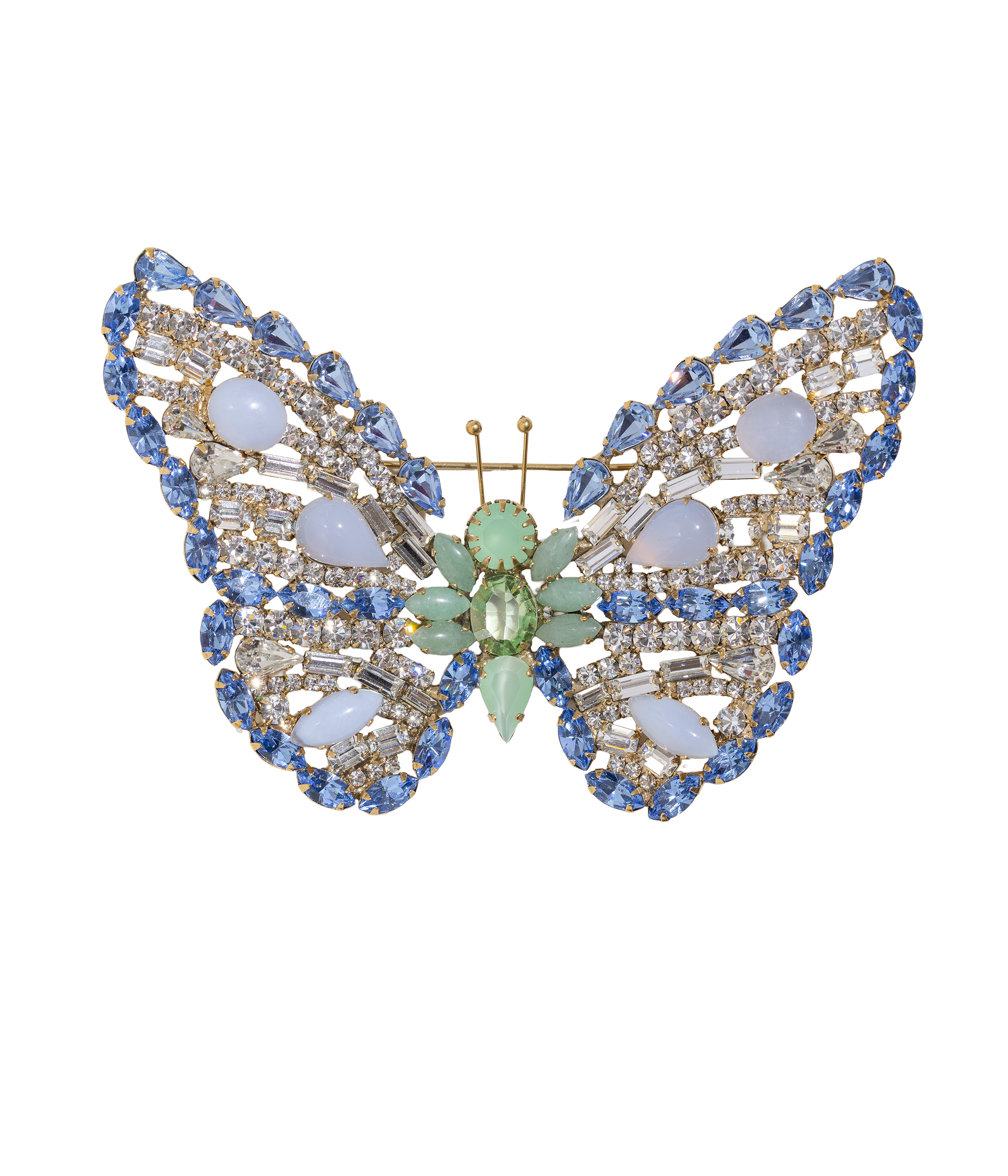 X-Large Butterfly in Blue Chalcedony / Light Sapphire / Aventurine - Loren Hope