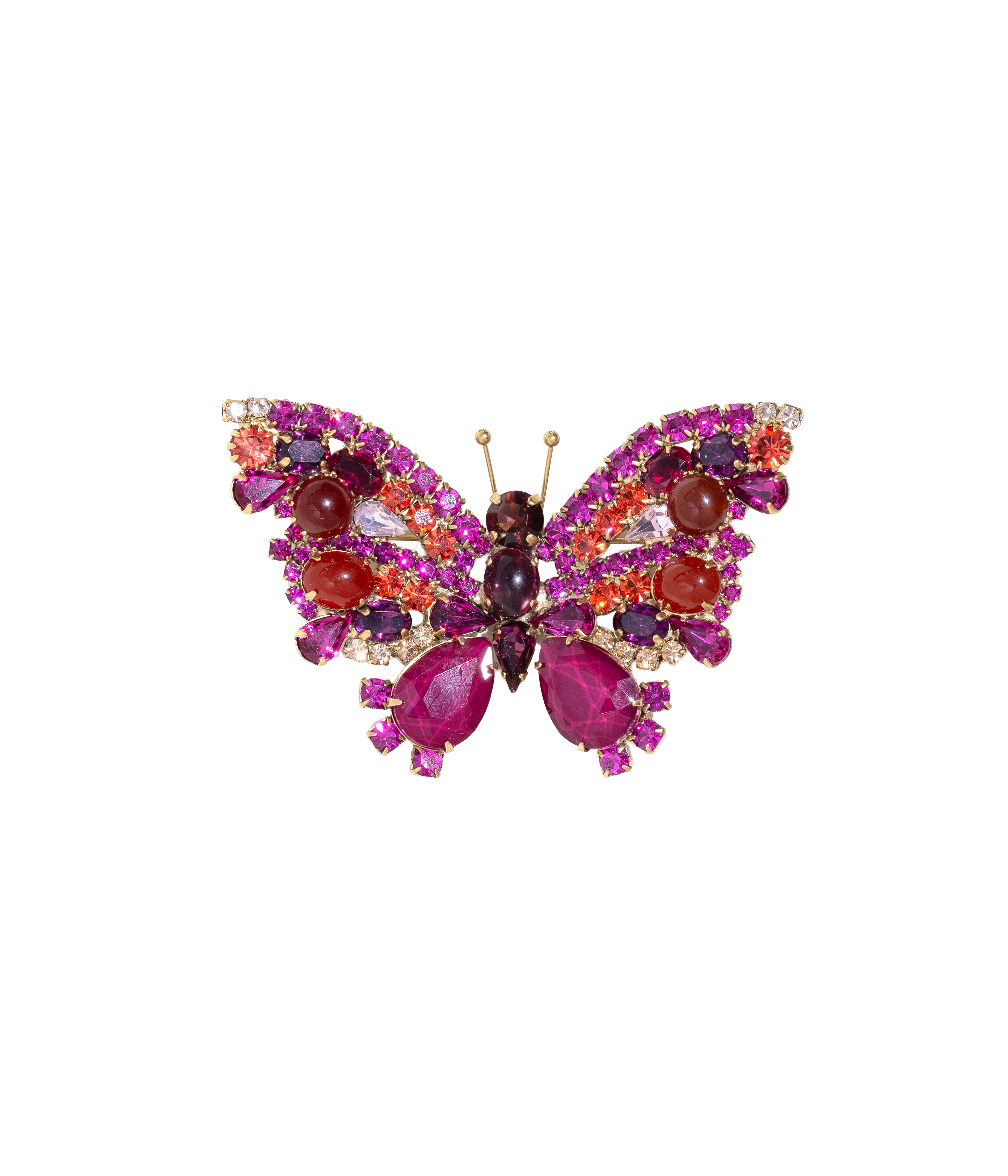 Large Butterfly in Carnelian / Fuchsia / Amethyst