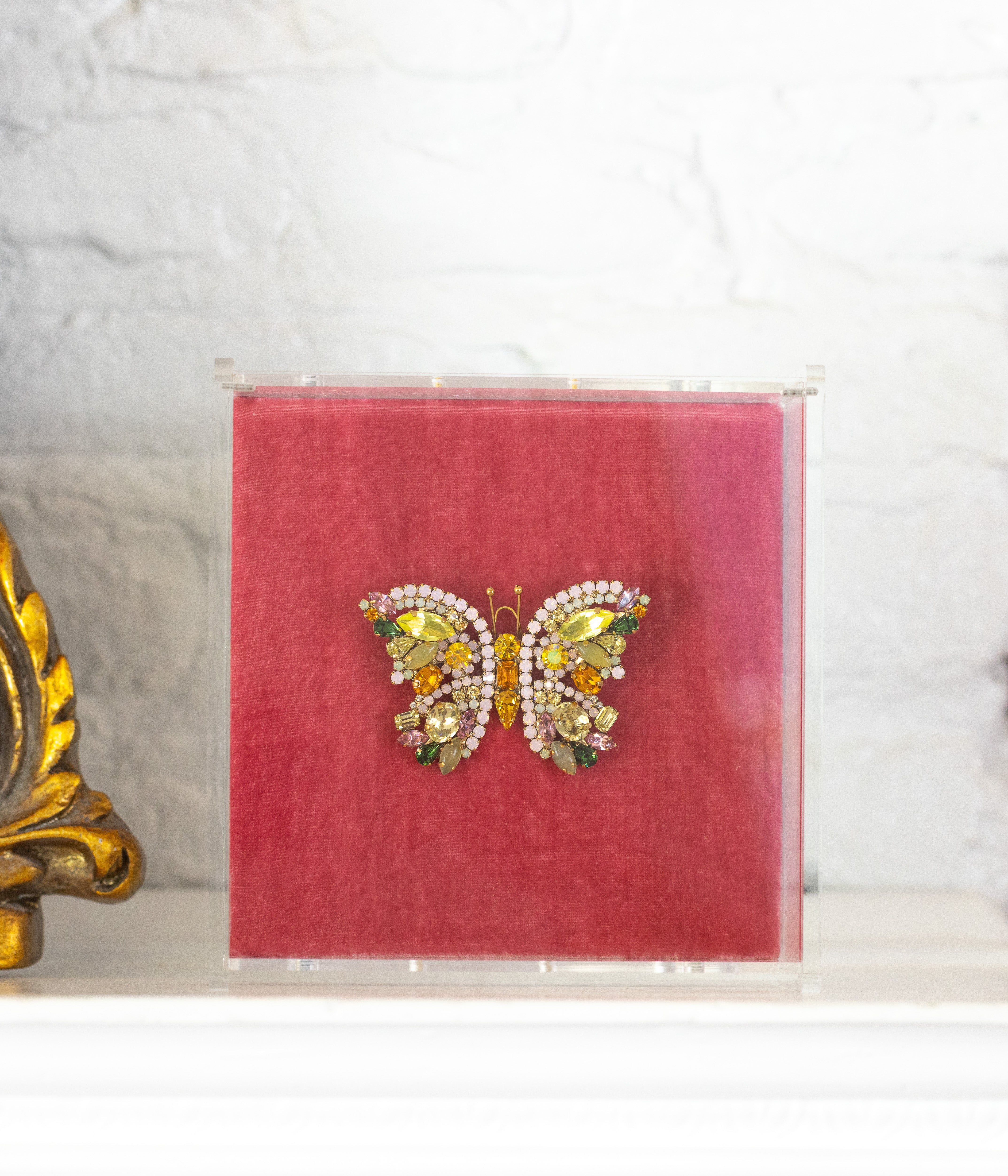 Small Butterfly in Olive Jade / Topaz / Pink Opal - Loren Hope