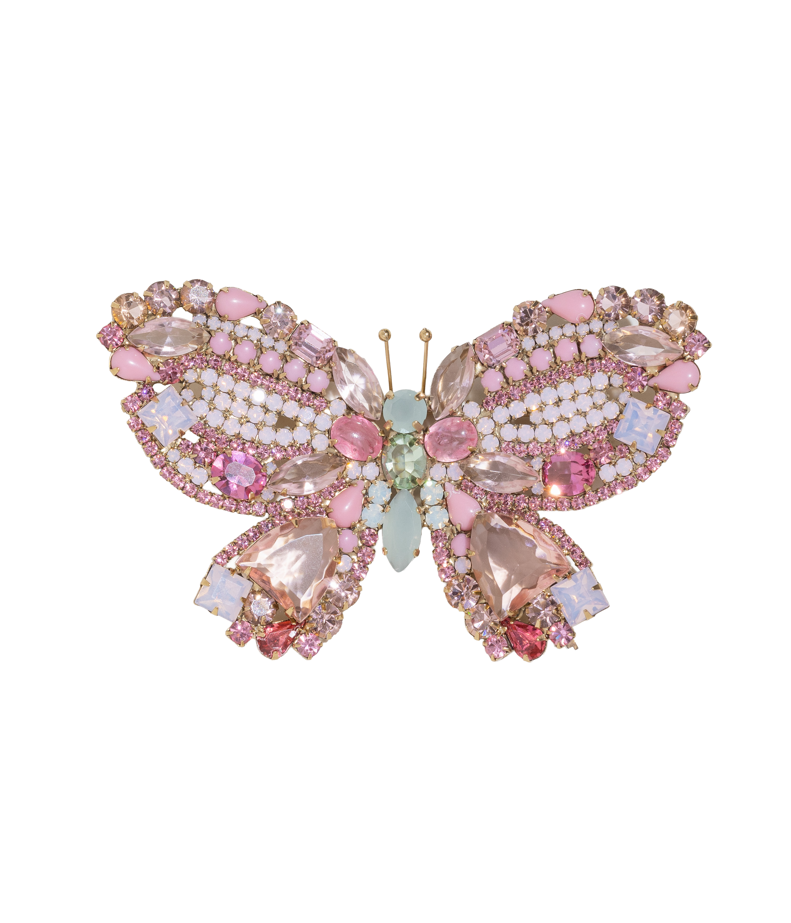 X-Large Butterfly in Light Rose / Rose Opal / Chrysolite Opal