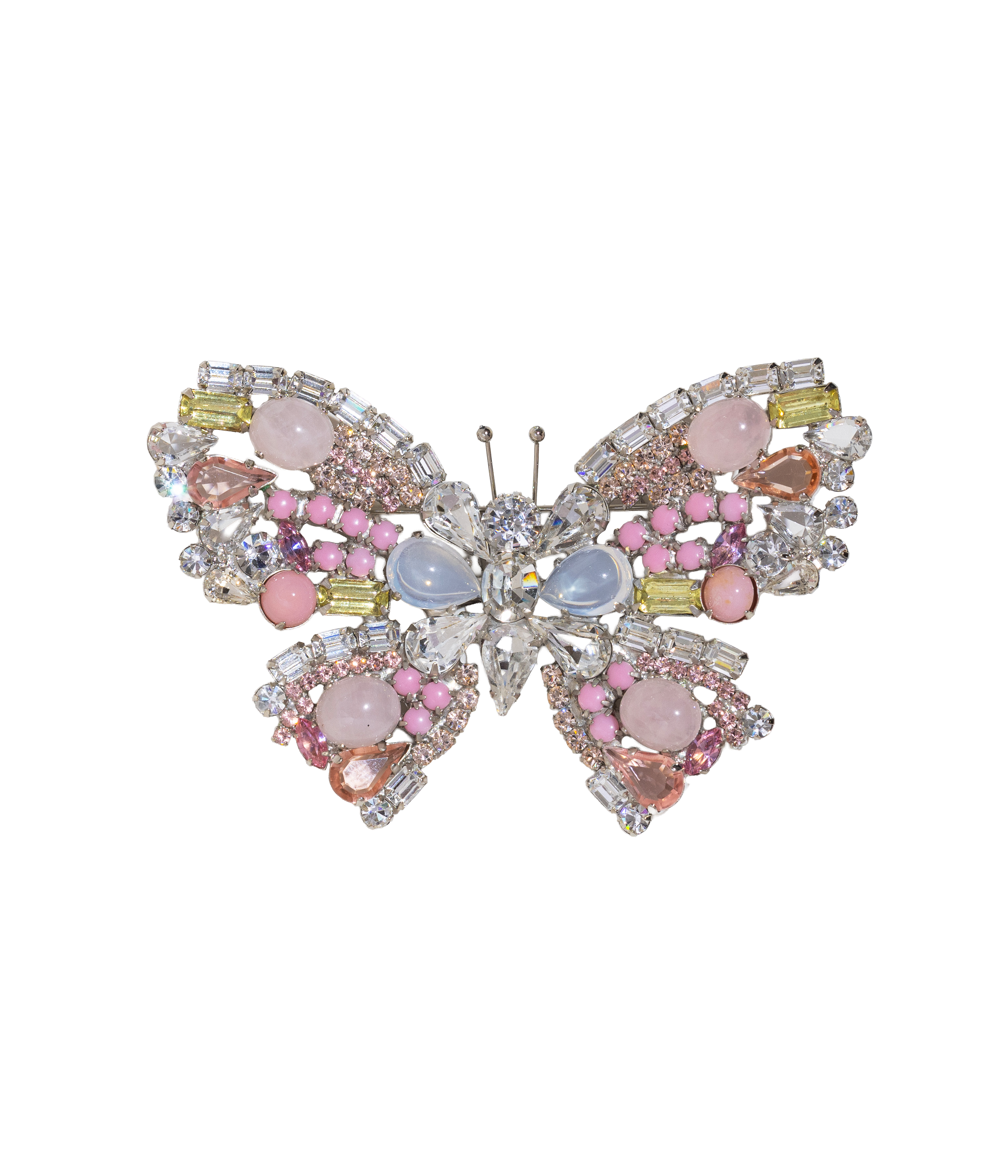 X-Large Butterfly in Rose Quartz / Crystal / White Opal