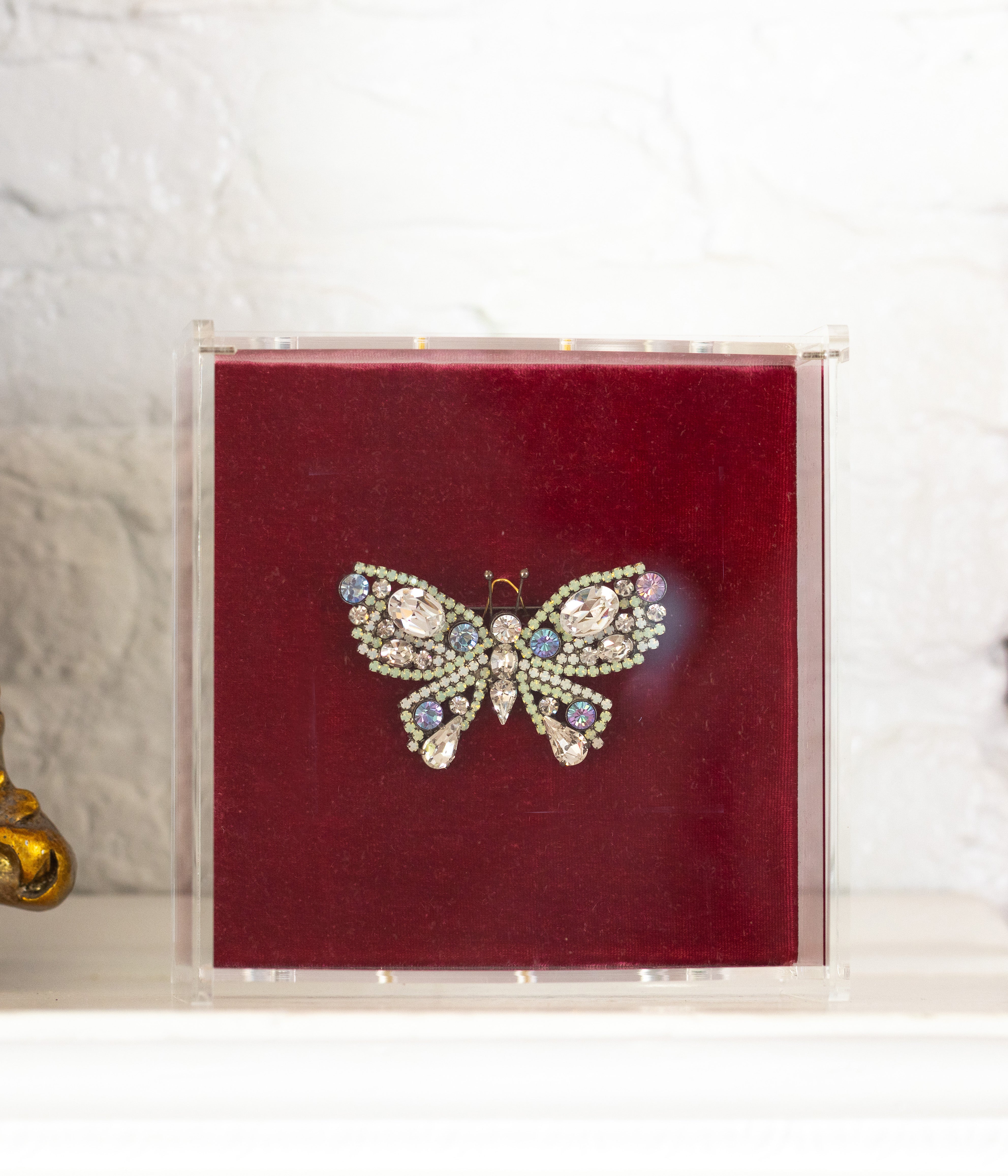 Small Butterfly in Chrysolite Opal / Crystal / Vitrail Light - Loren Hope