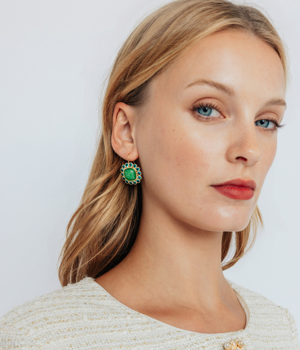 Ambrose Earrings in Green - Loren Hope