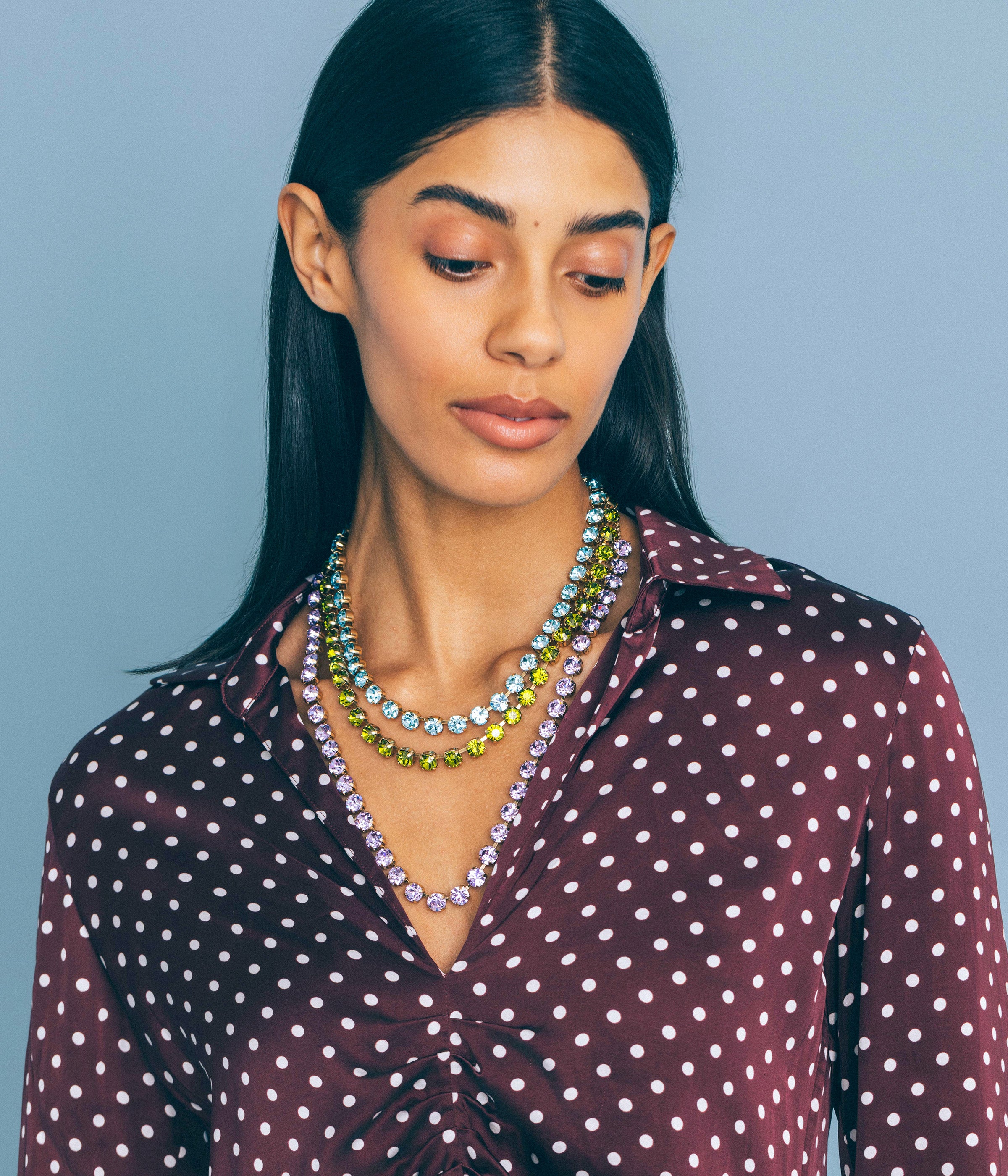 Arista Slider Necklace in Olivine - Loren Hope
