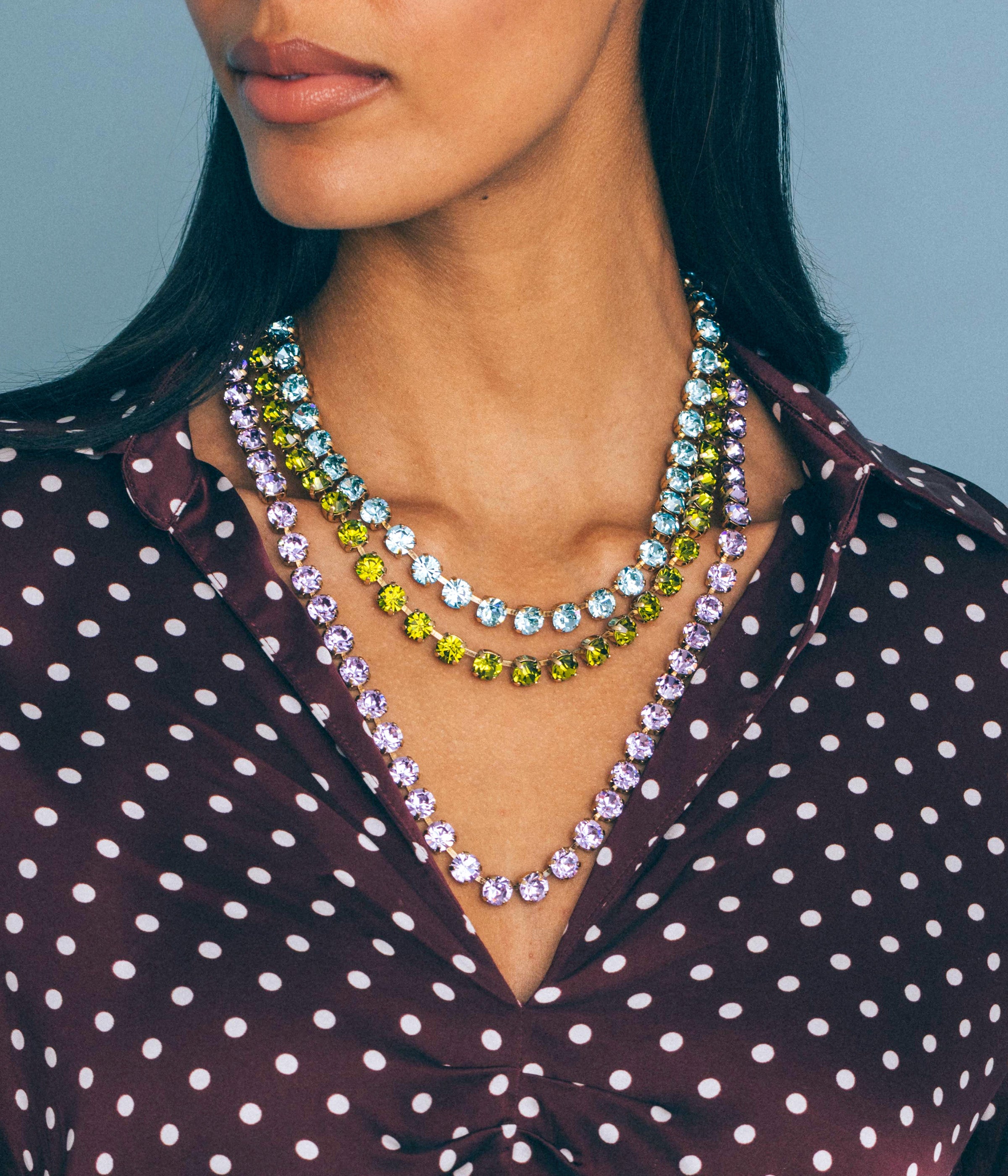 Arista Slider Necklace in Olivine - Loren Hope