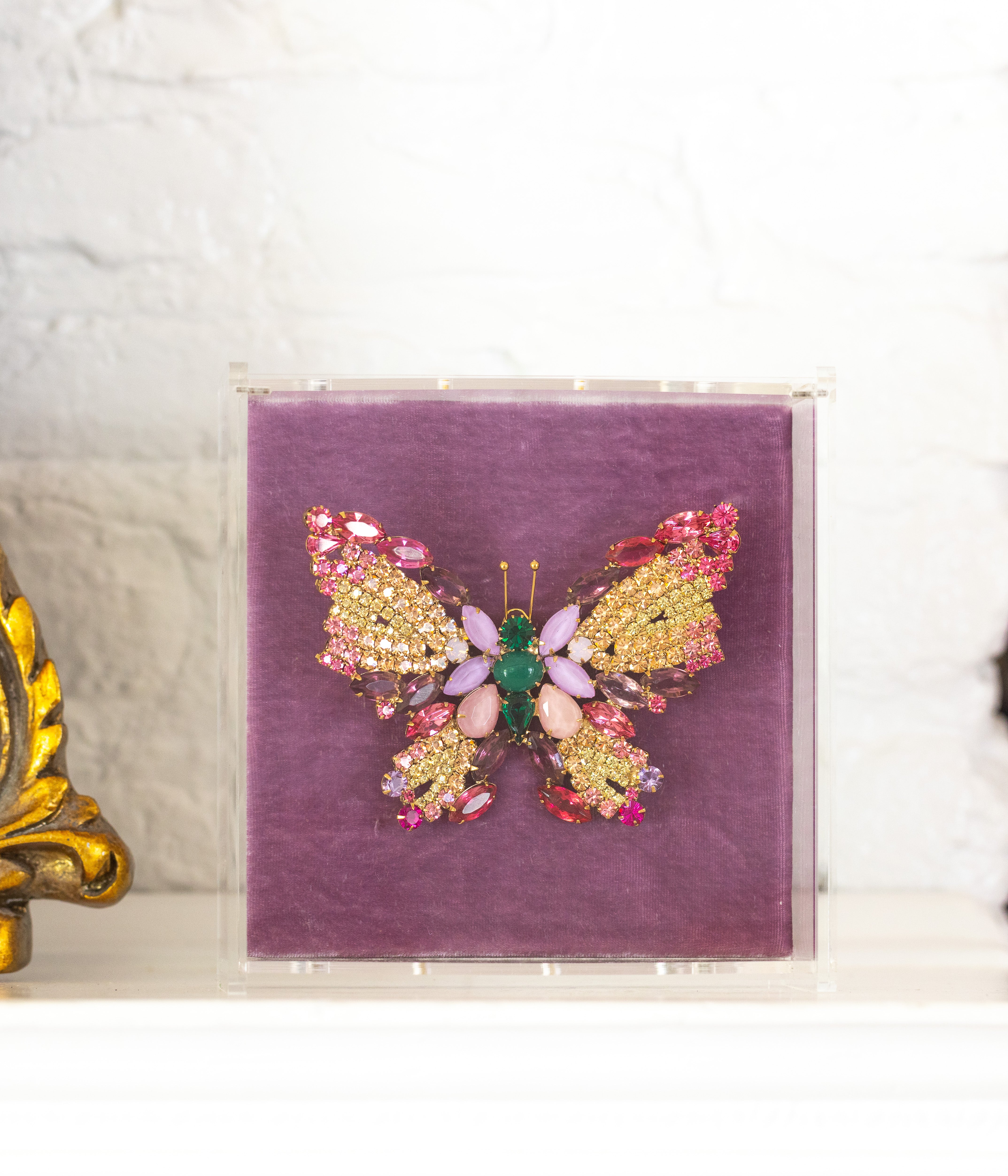 X-Large Butterfly in Emerald / Light Peach / Jonquil - Loren Hope