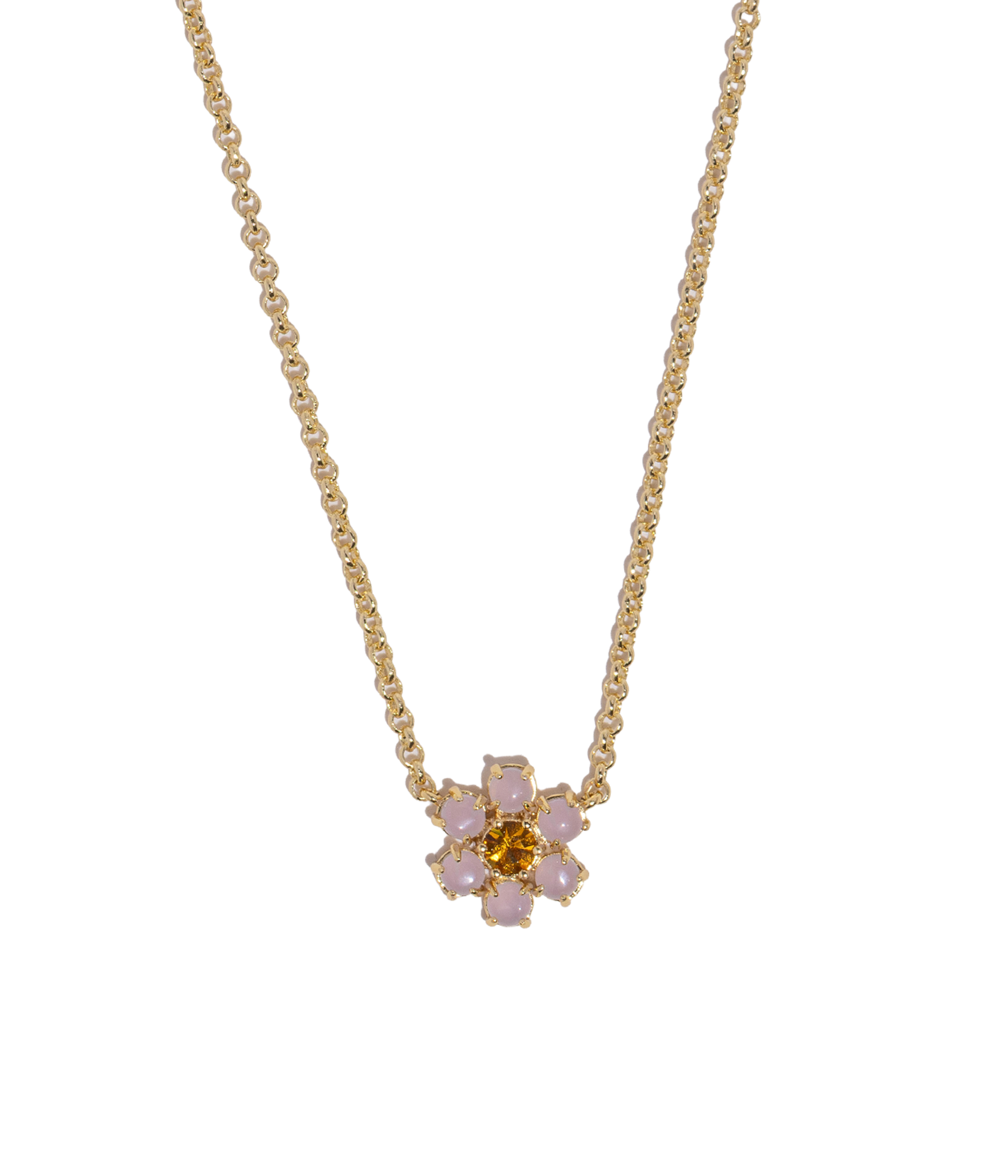 Emeline Flower Necklace in Lavender