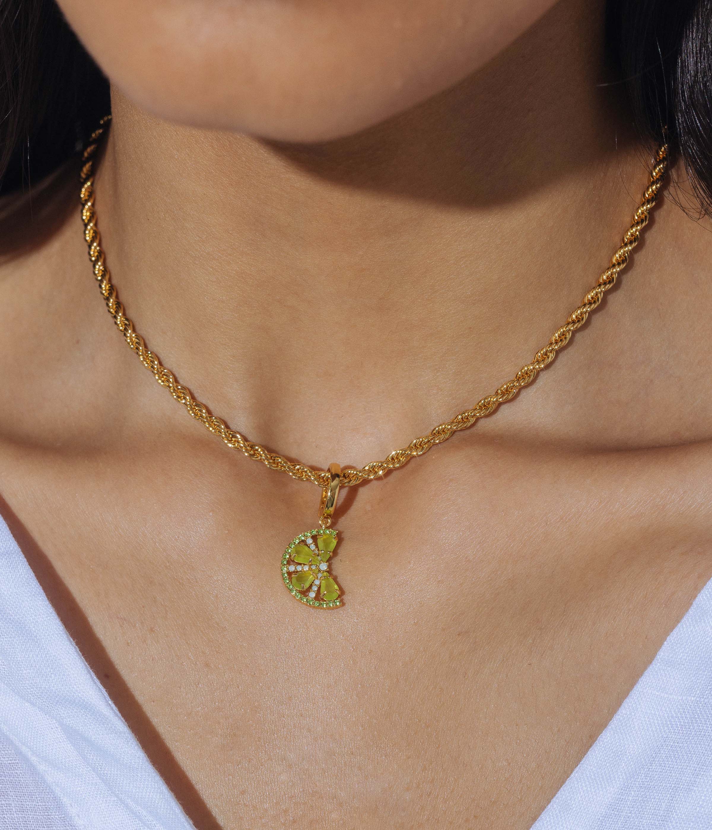 Citrus Slice Charm Trio Pendant Set