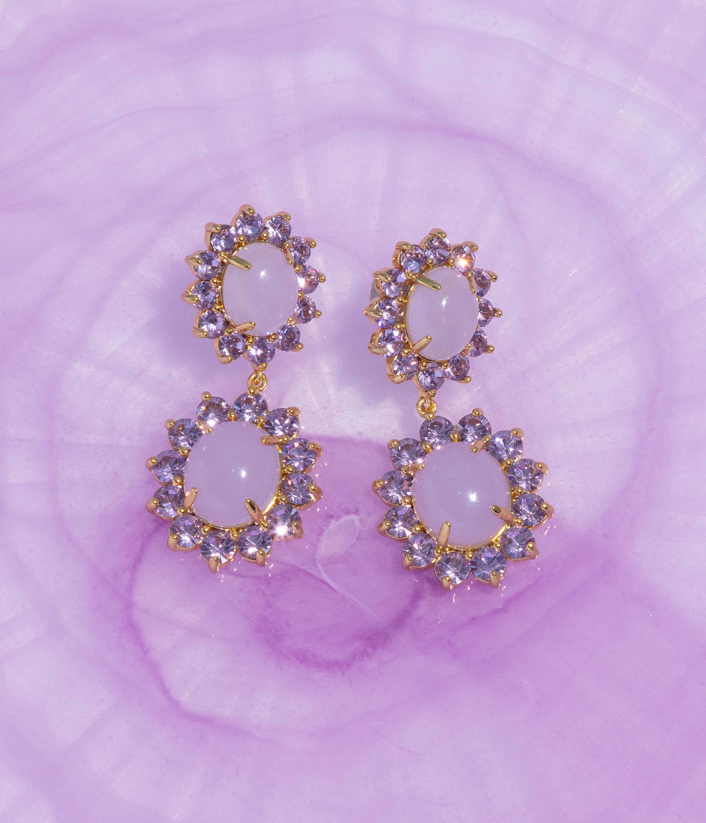 Georgie Drop Earrings in Violet