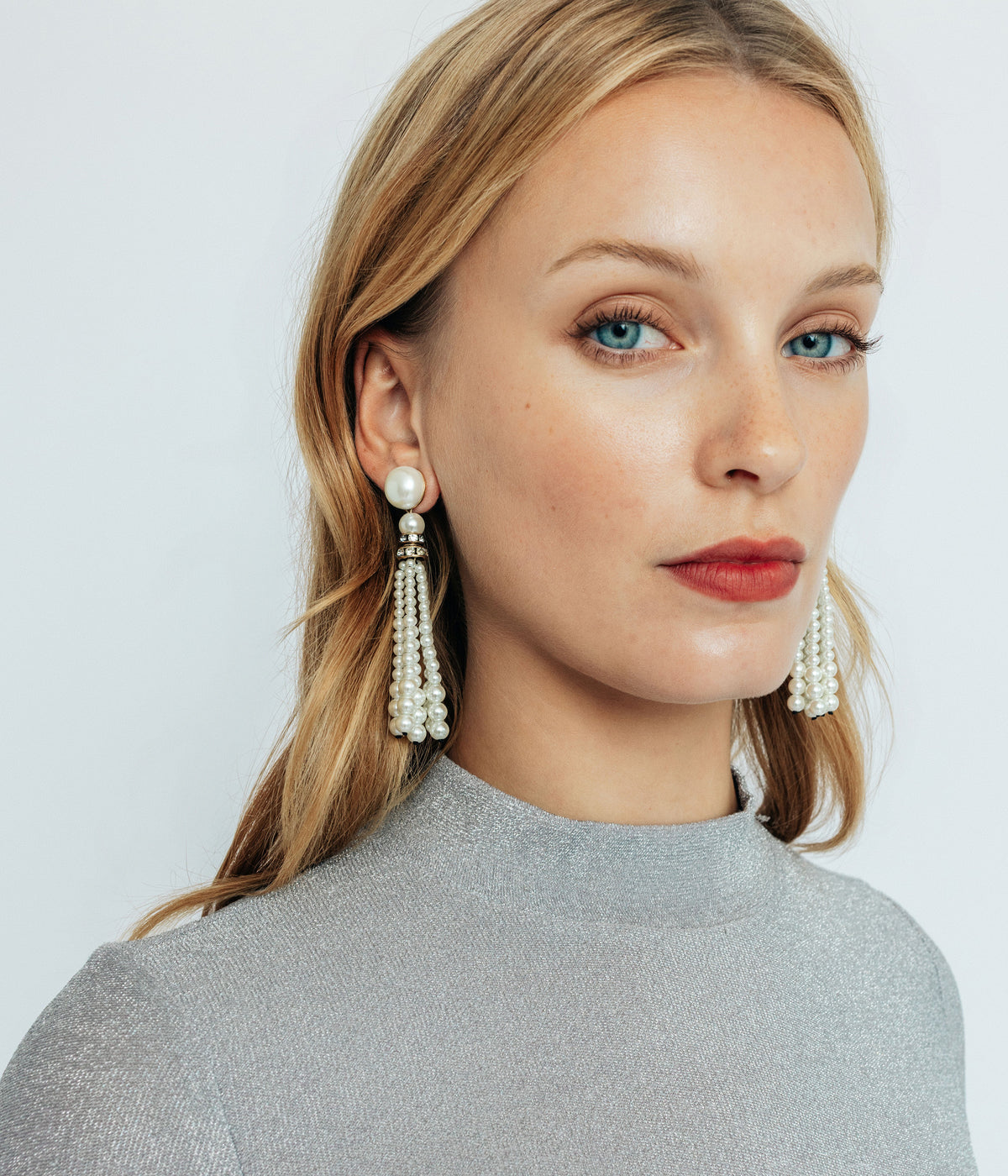Greer Tassel Earrings in Pearl - Loren Hope