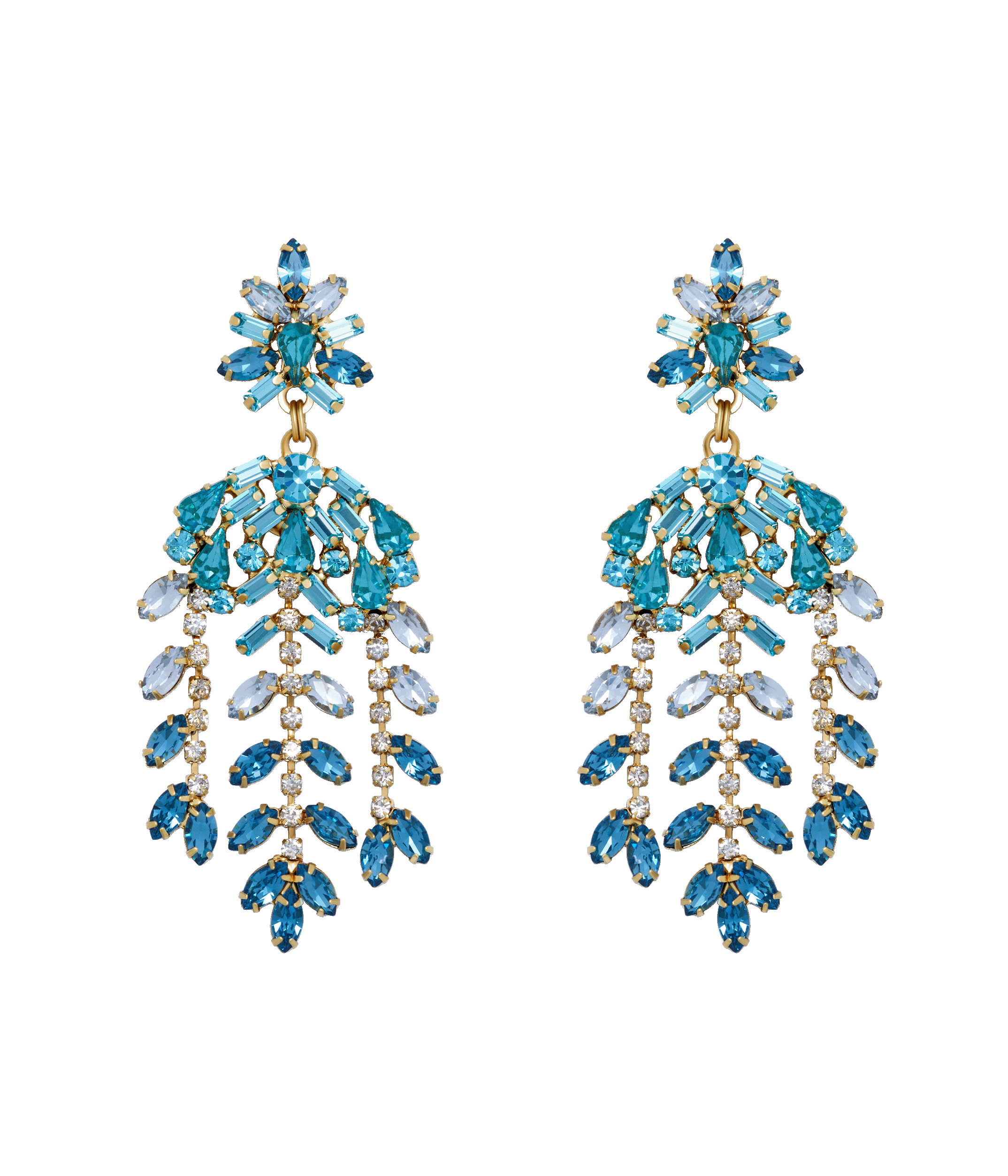 Elena Statement Earrings in Blue